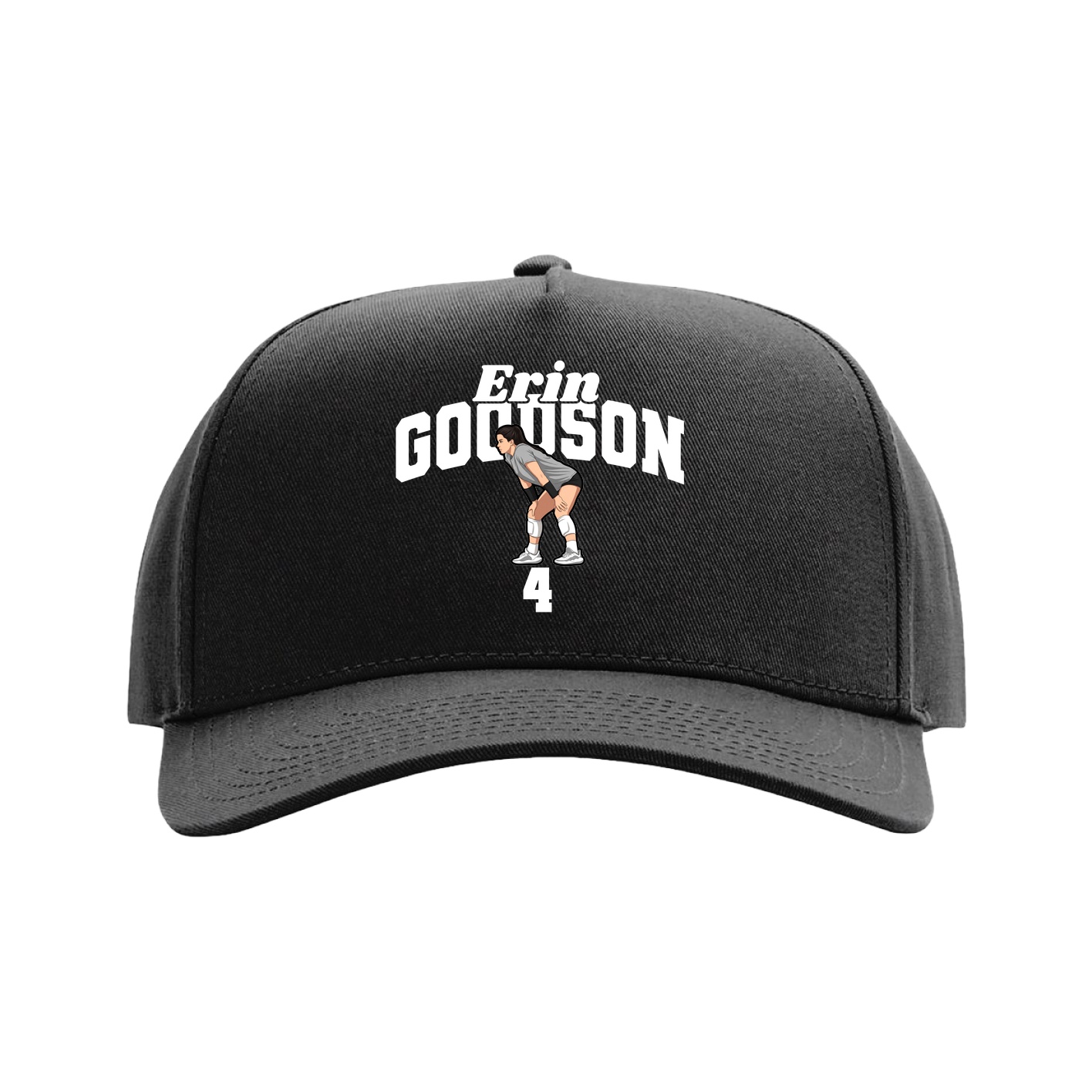 Full Fabric Five-Panel Champ Cap — Signature Arch in Black