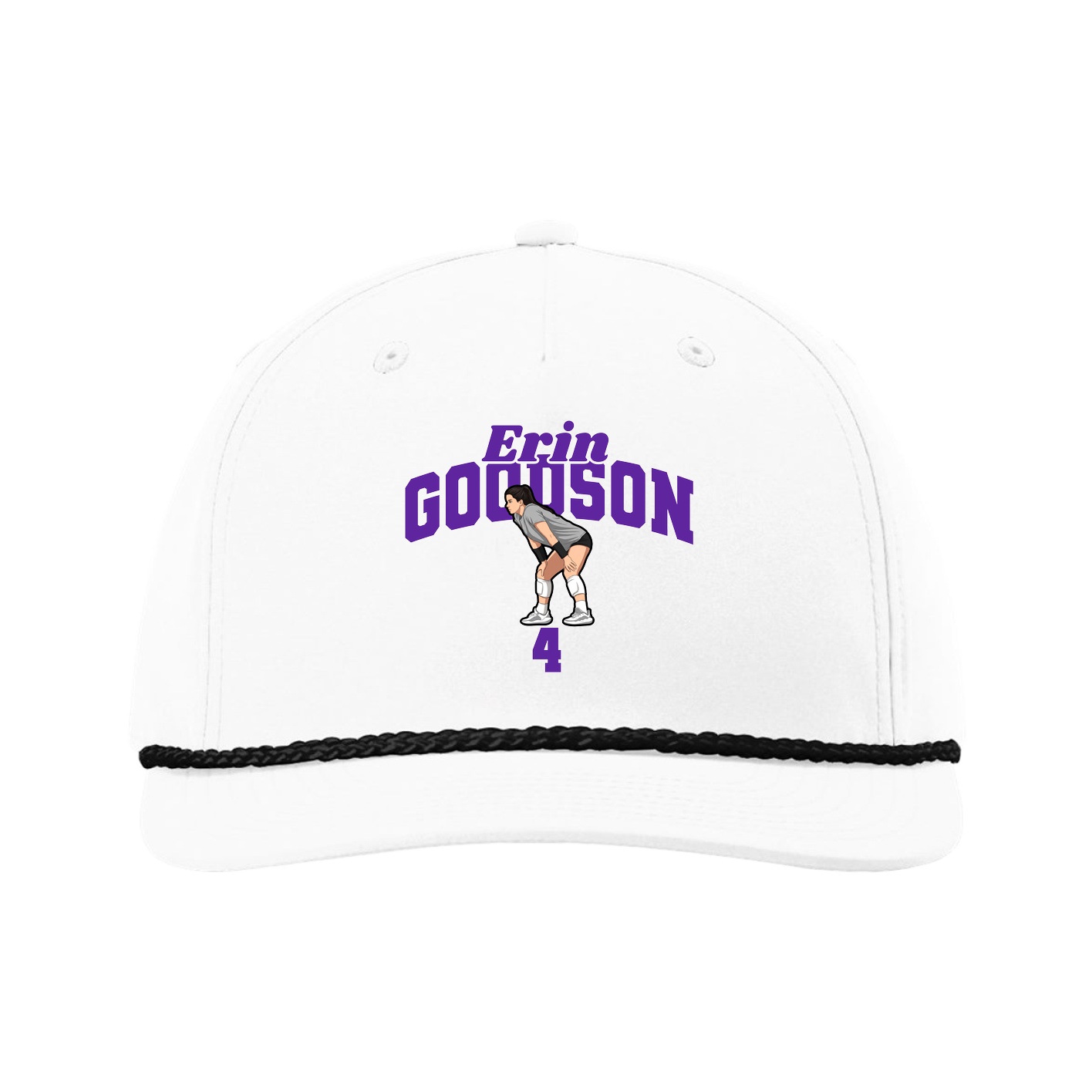 Five-Panel Classic Rope Cap — Signature Arch in White
