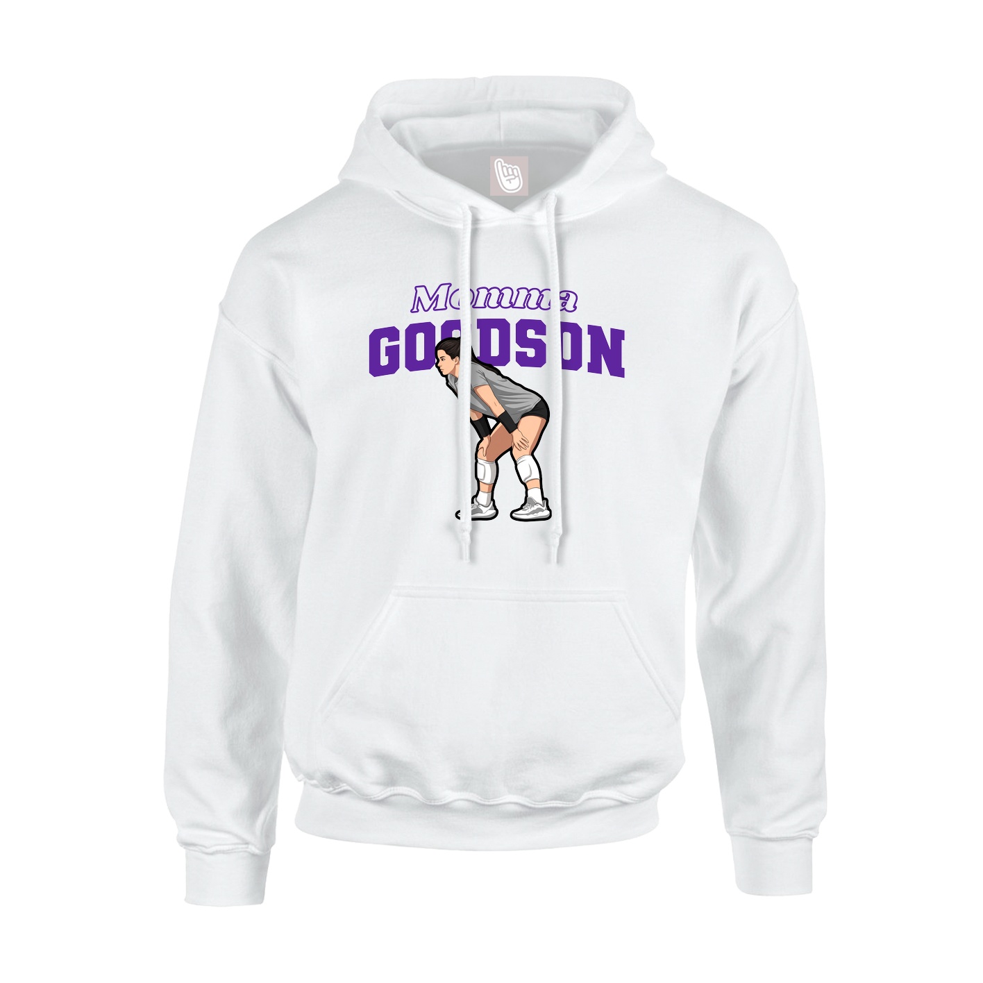 Youth Hoodie — Mothers Day Block in White