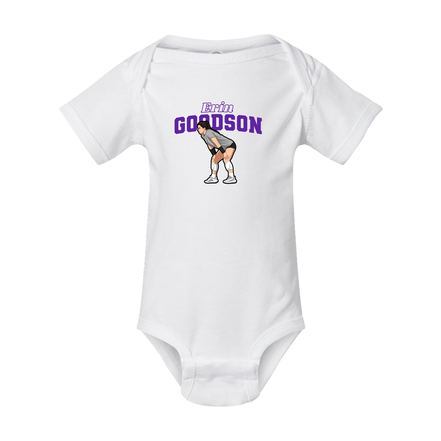 Baby Onesie — Name Arch in White