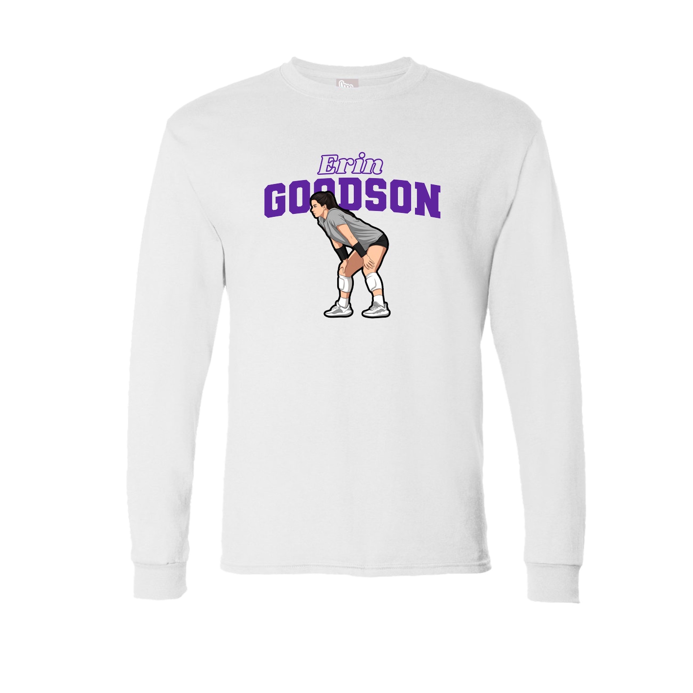 Long Sleeve Tee — Name Arch in White