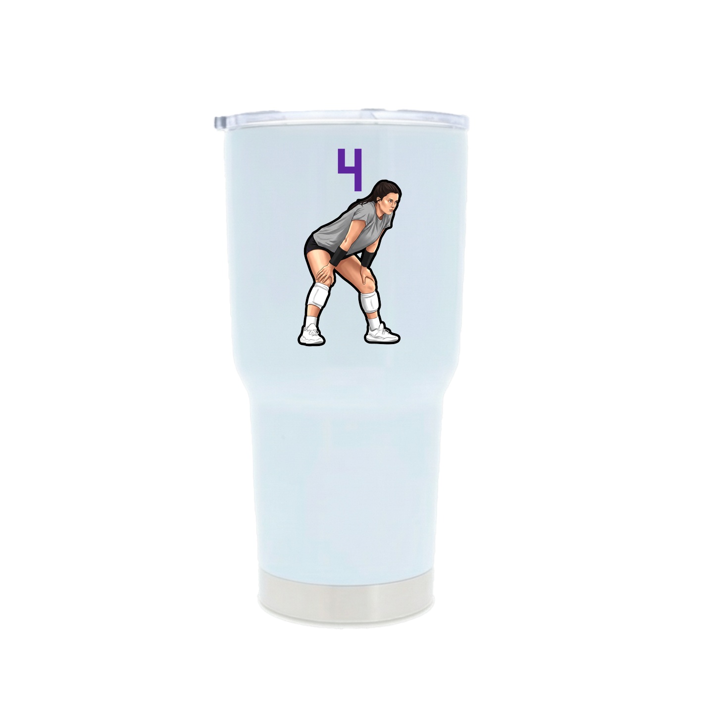 30oz Stainless Steel Tumbler — Number Top in White