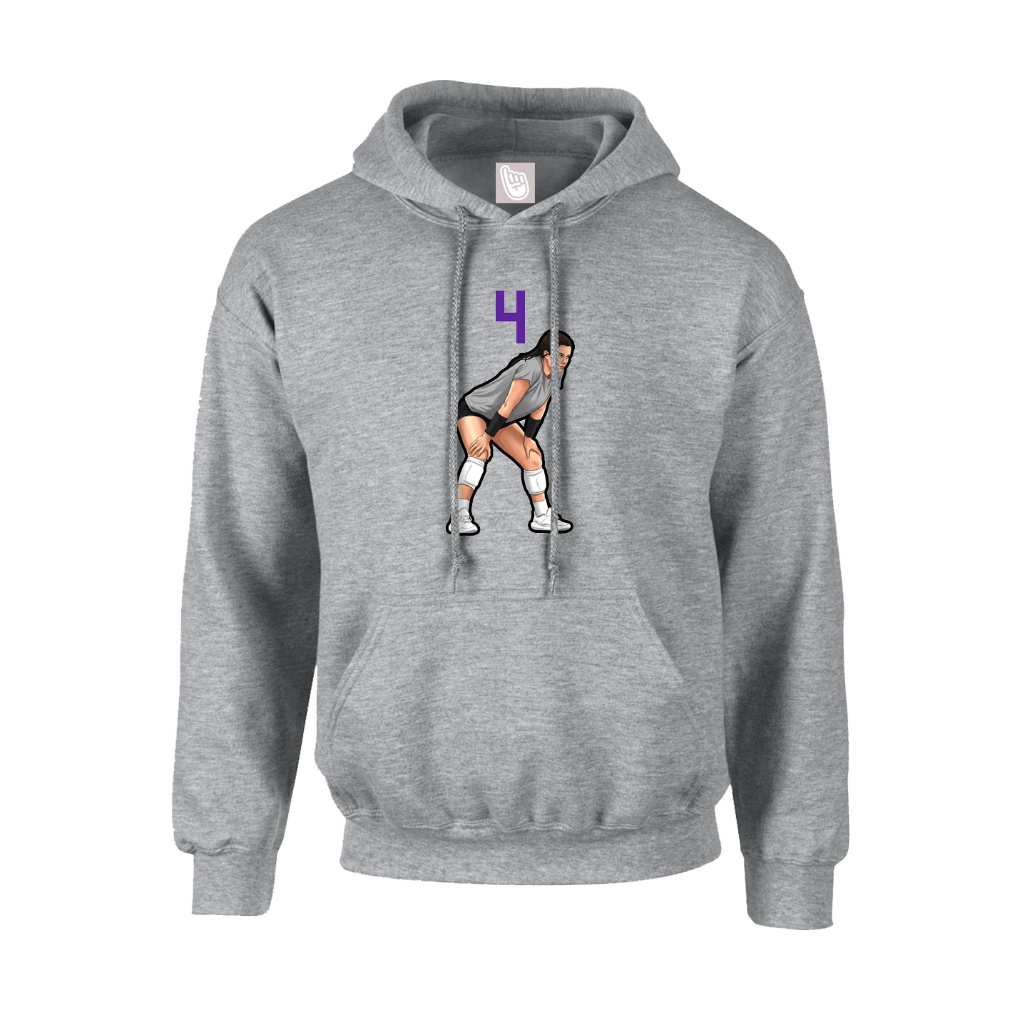 Youth Hoodie — Number Top in Grey