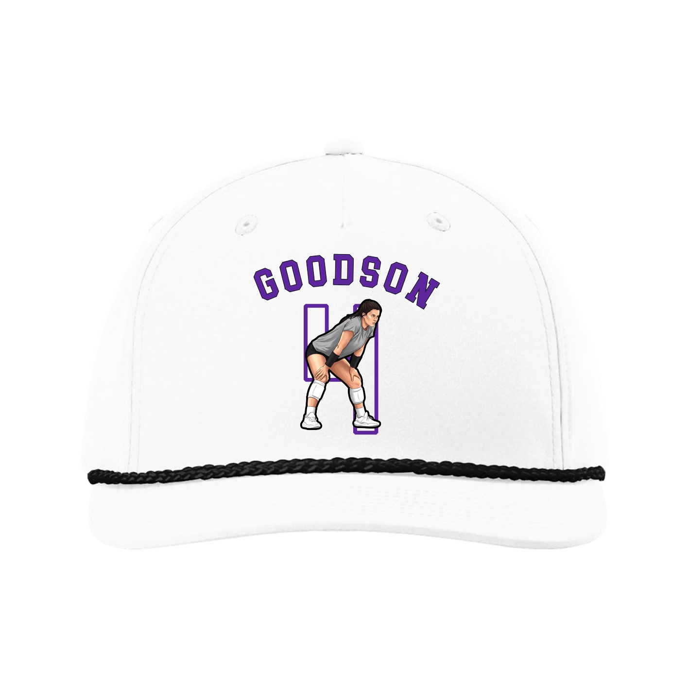 Five-Panel Classic Rope Cap — Shirsey Arch in White