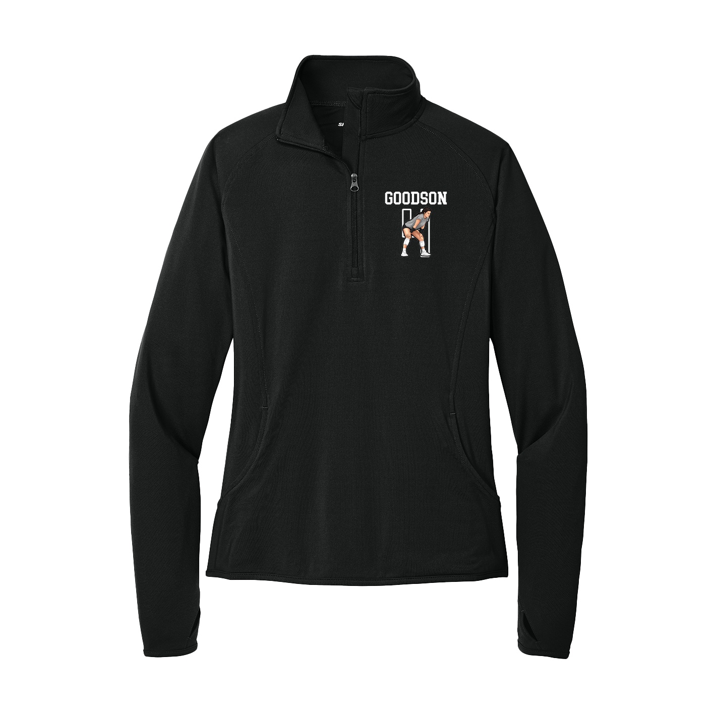 Women's Q-Zip Pullover — Shirsey in Black
