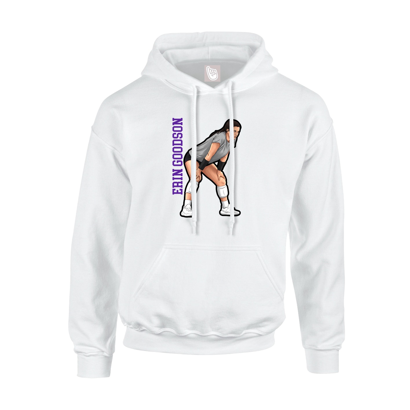 Youth Hoodie — Name Vertical in White