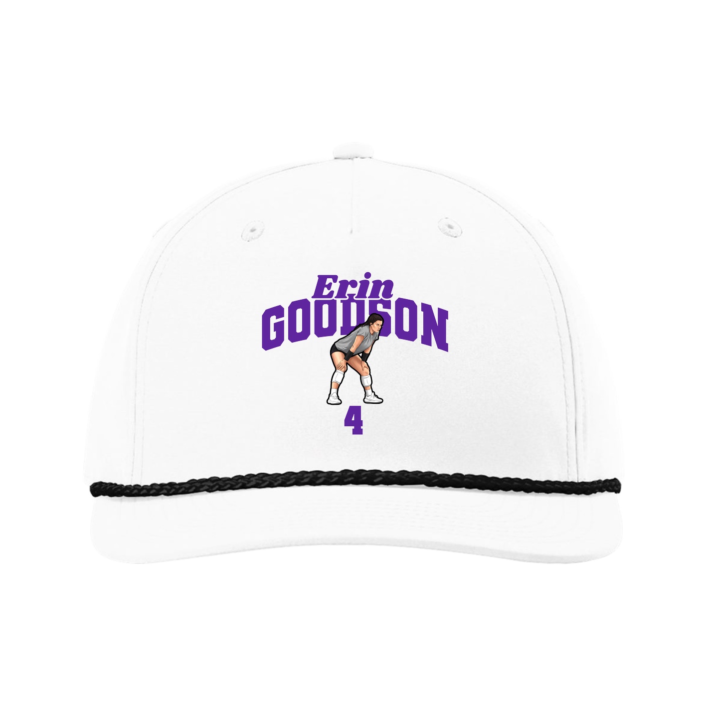 Five-Panel Classic Rope Cap — Signature Arch in White