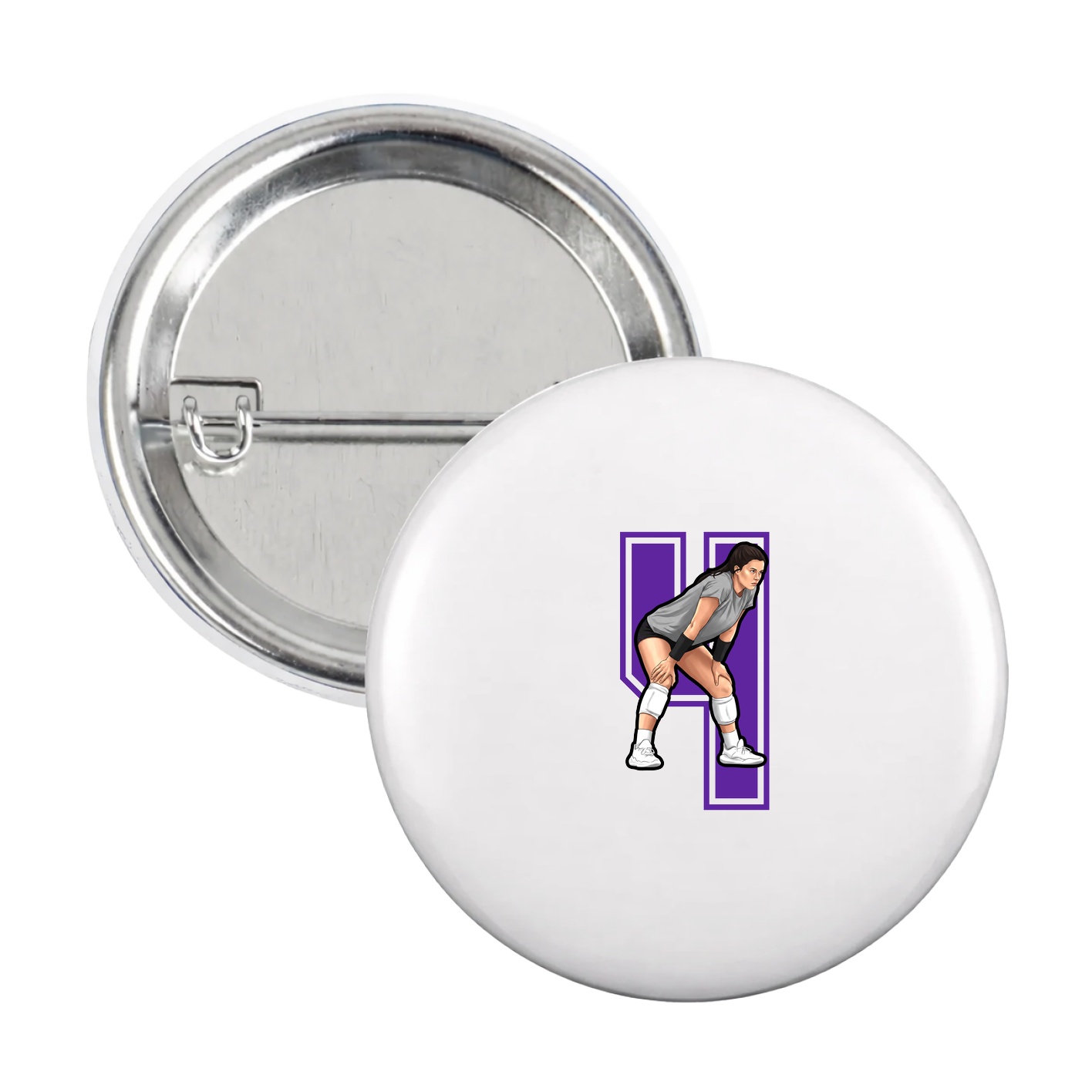 Game Day Button — Number in White