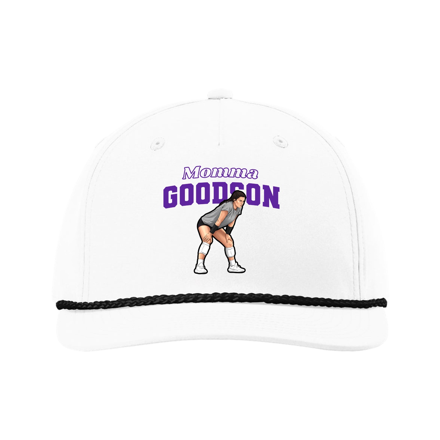 Five-Panel Classic Rope Cap — Mothers Day Block in White