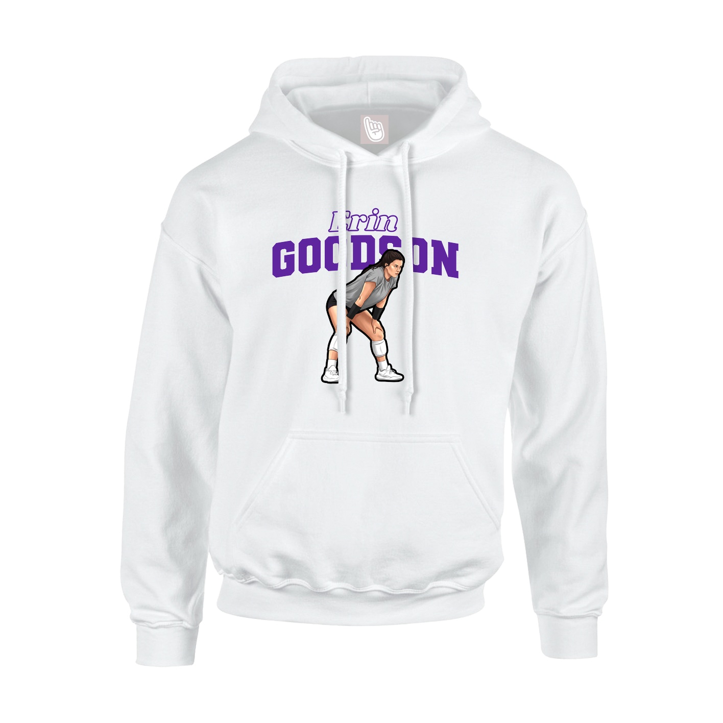 Youth Hoodie — Name Arch in White