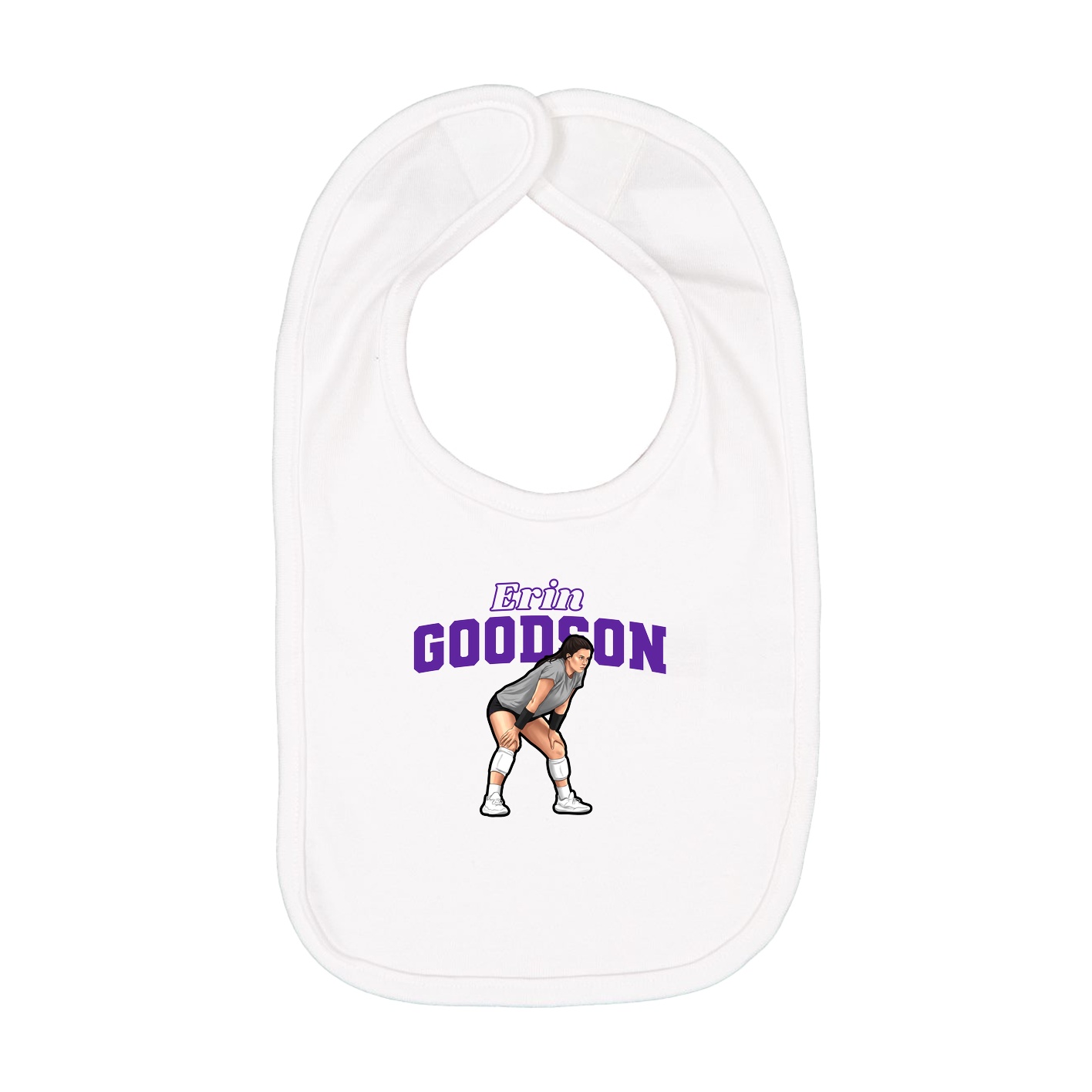 Infant Bib — Name Arch in White