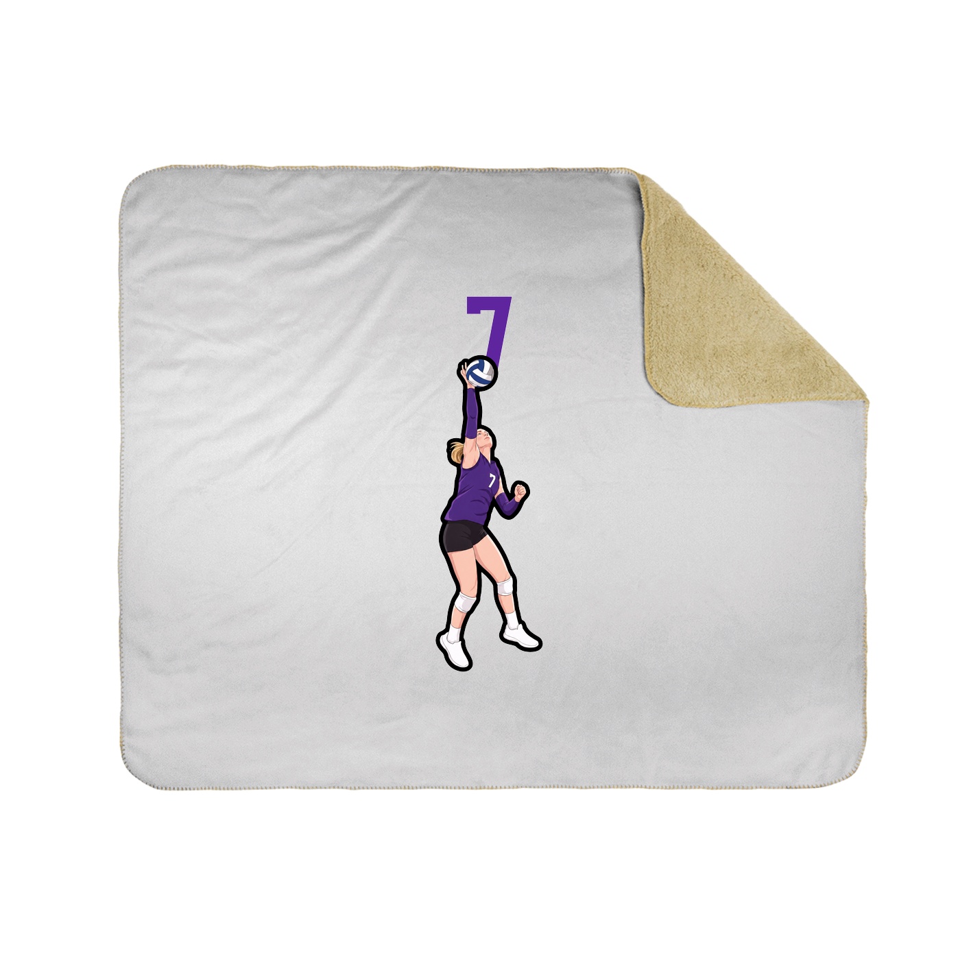 Throw Blanket — Number Top in White