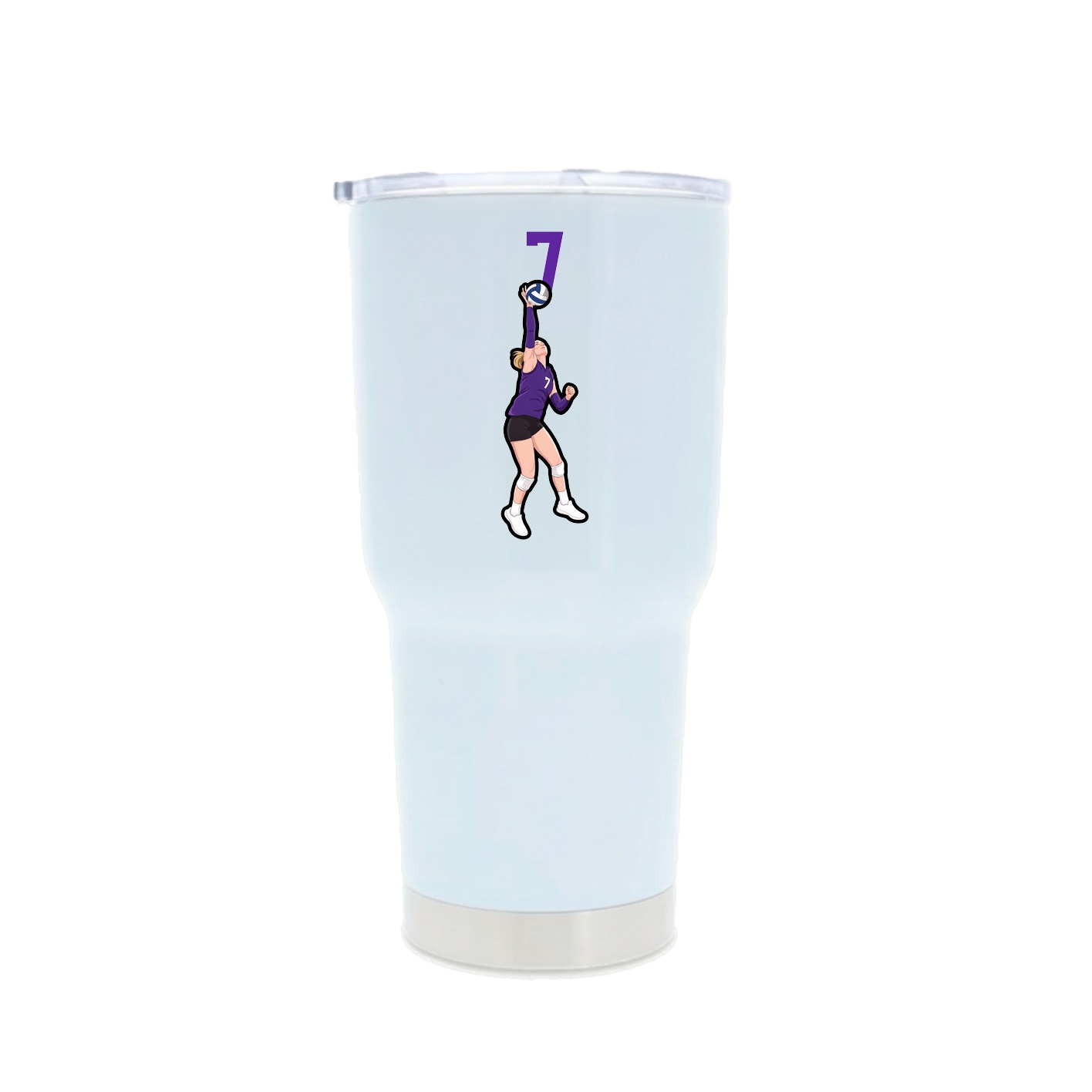 30oz Stainless Steel Tumbler — Number Top in White