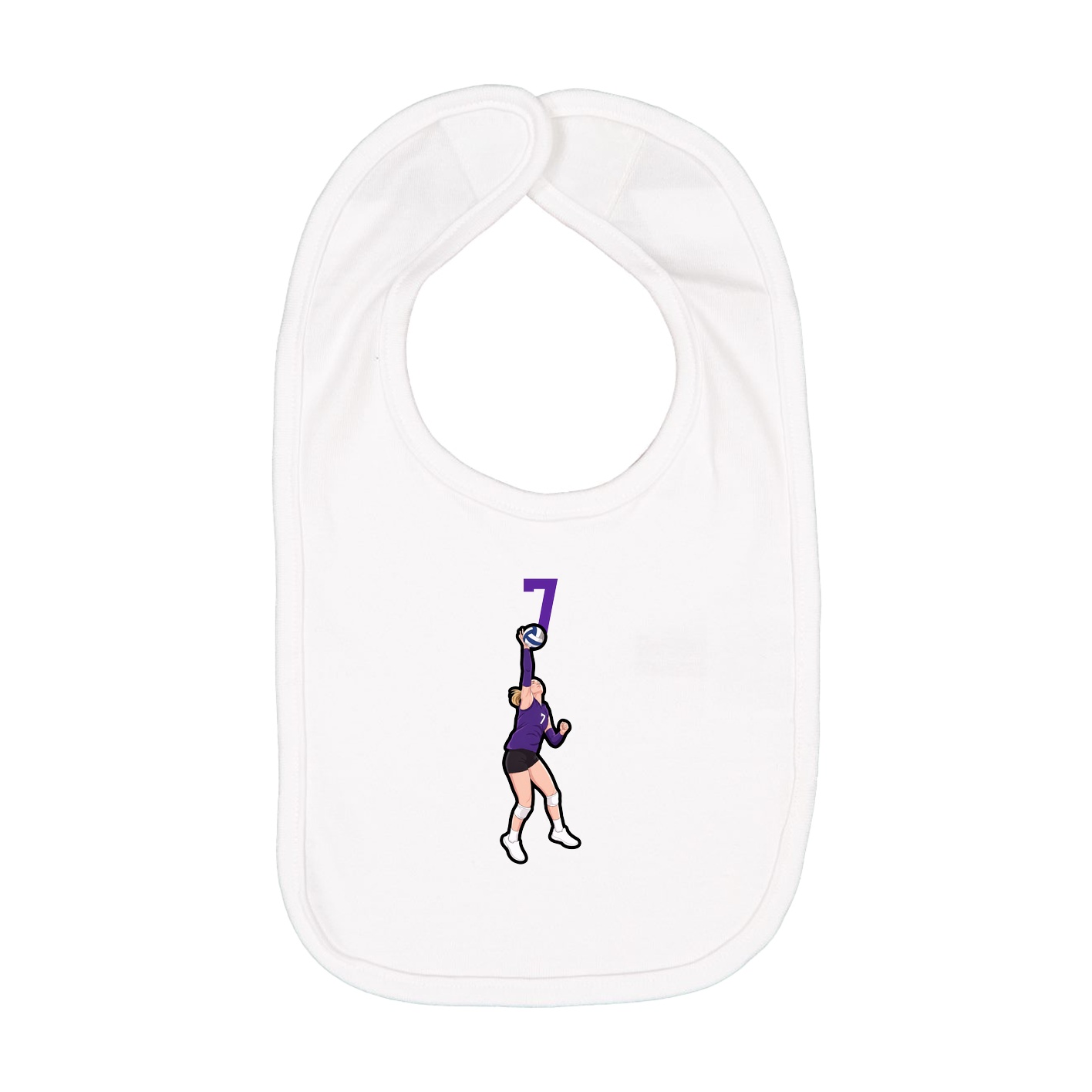 Infant Bib — Number Top in White