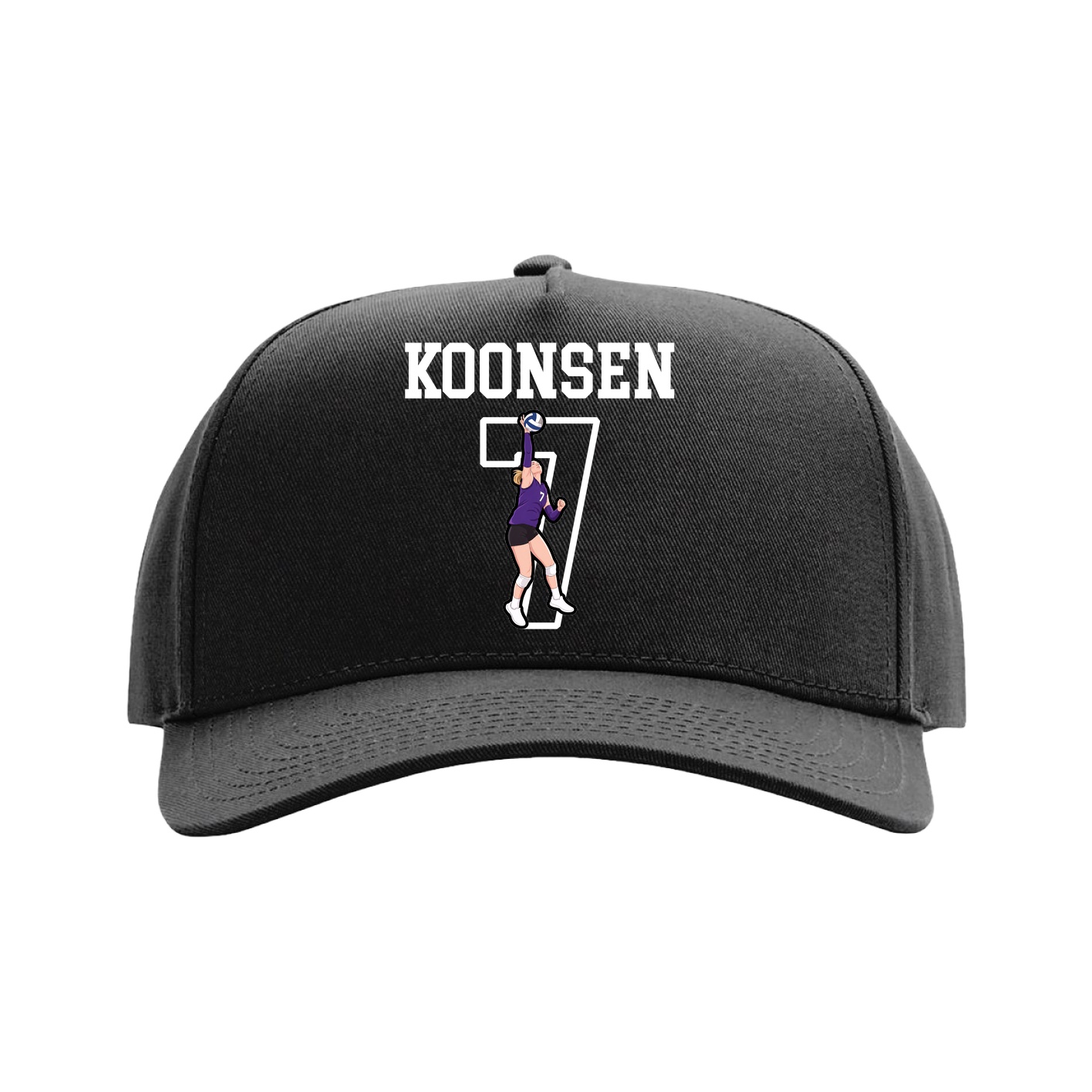 Full Fabric Five-Panel Champ Cap — Shirsey in Black