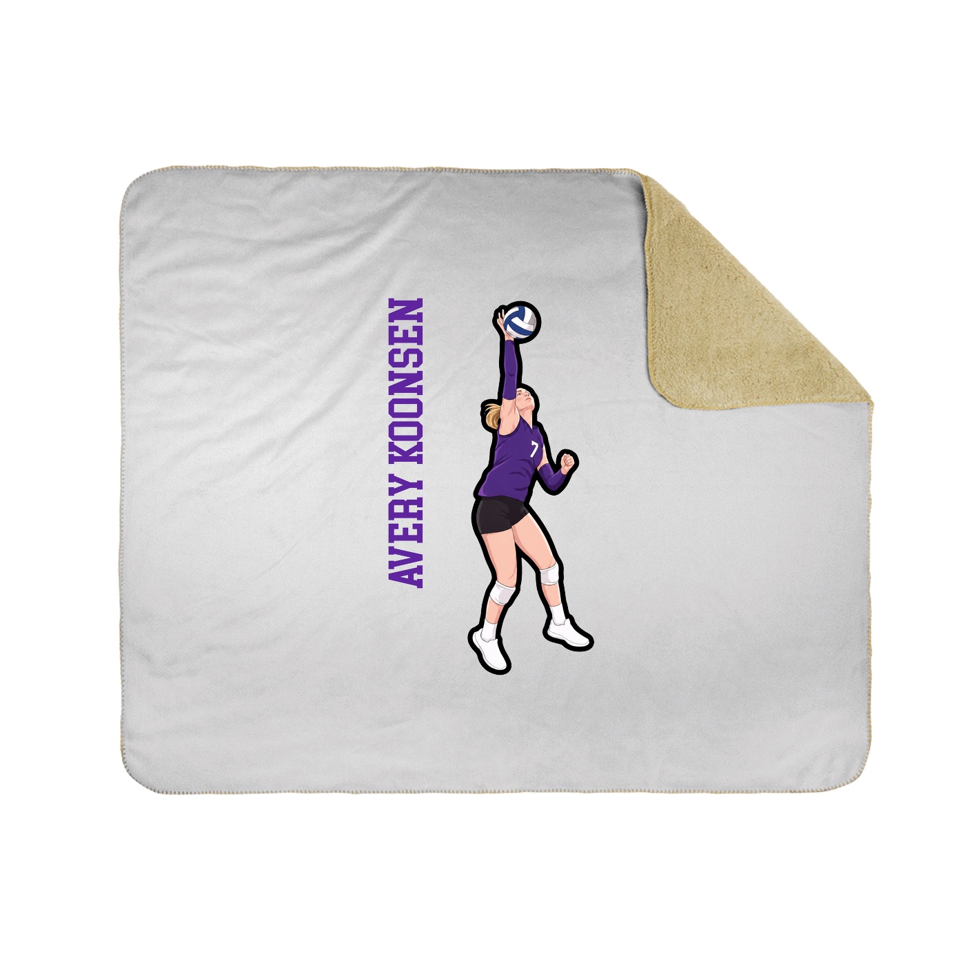 Throw Blanket — Name Vertical in White
