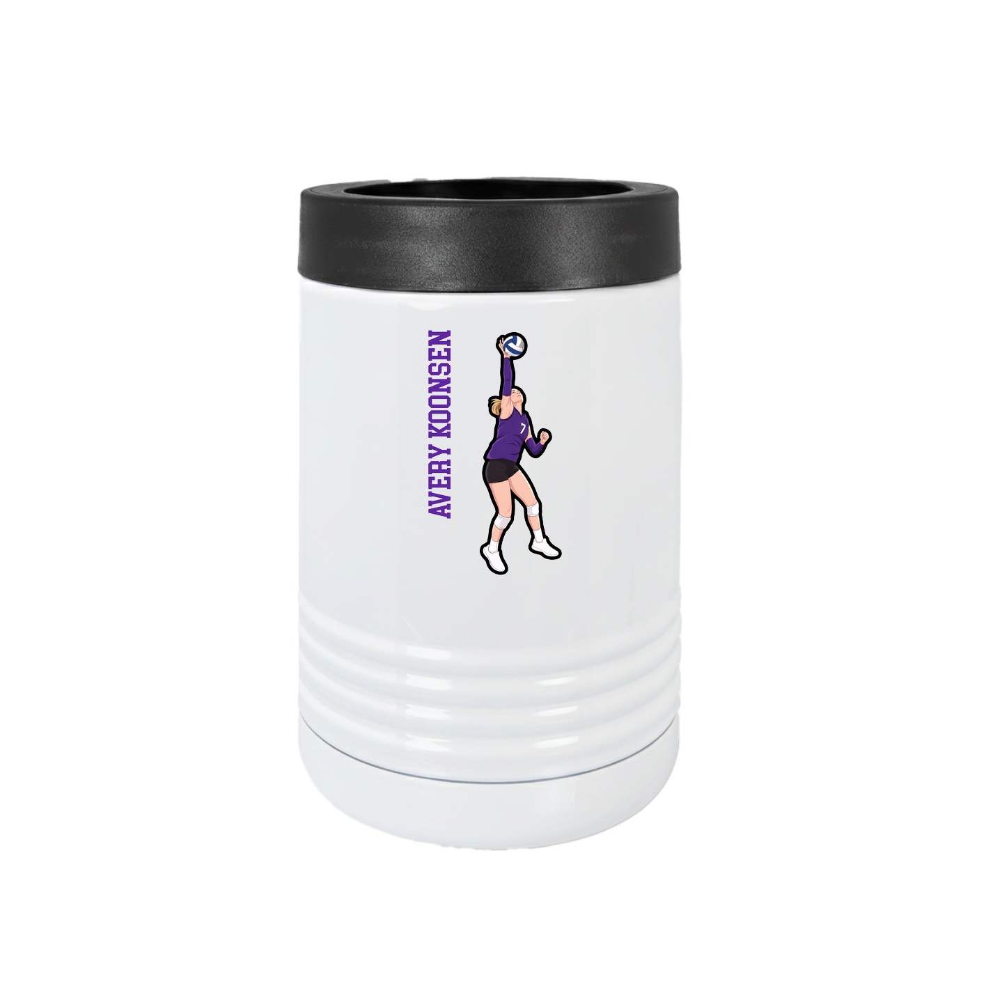 Beverage Holder — Name Vertical in White