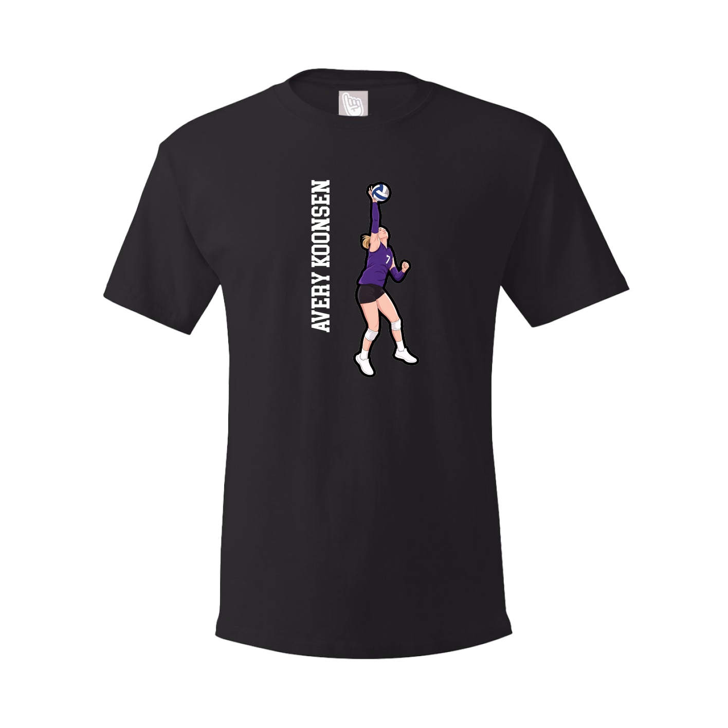 Youth Tee — Name Vertical in Black