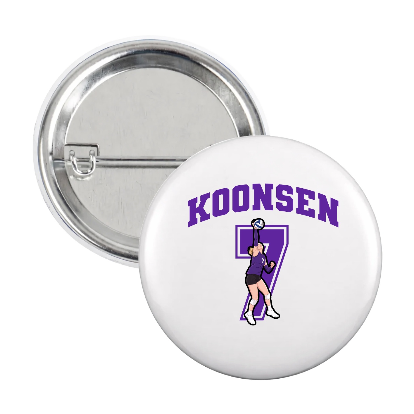 Game Day Button — Number in White