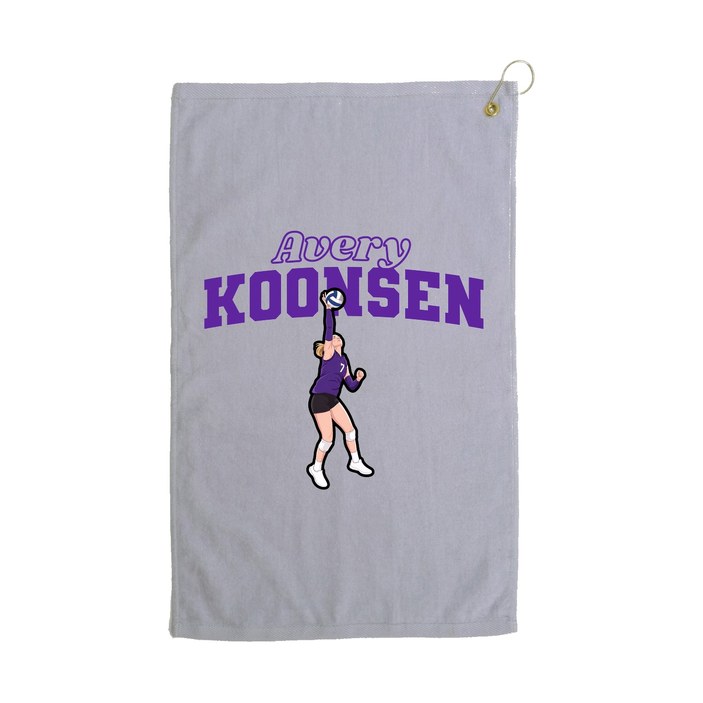 Golf Towel — Name Arch in Grey
