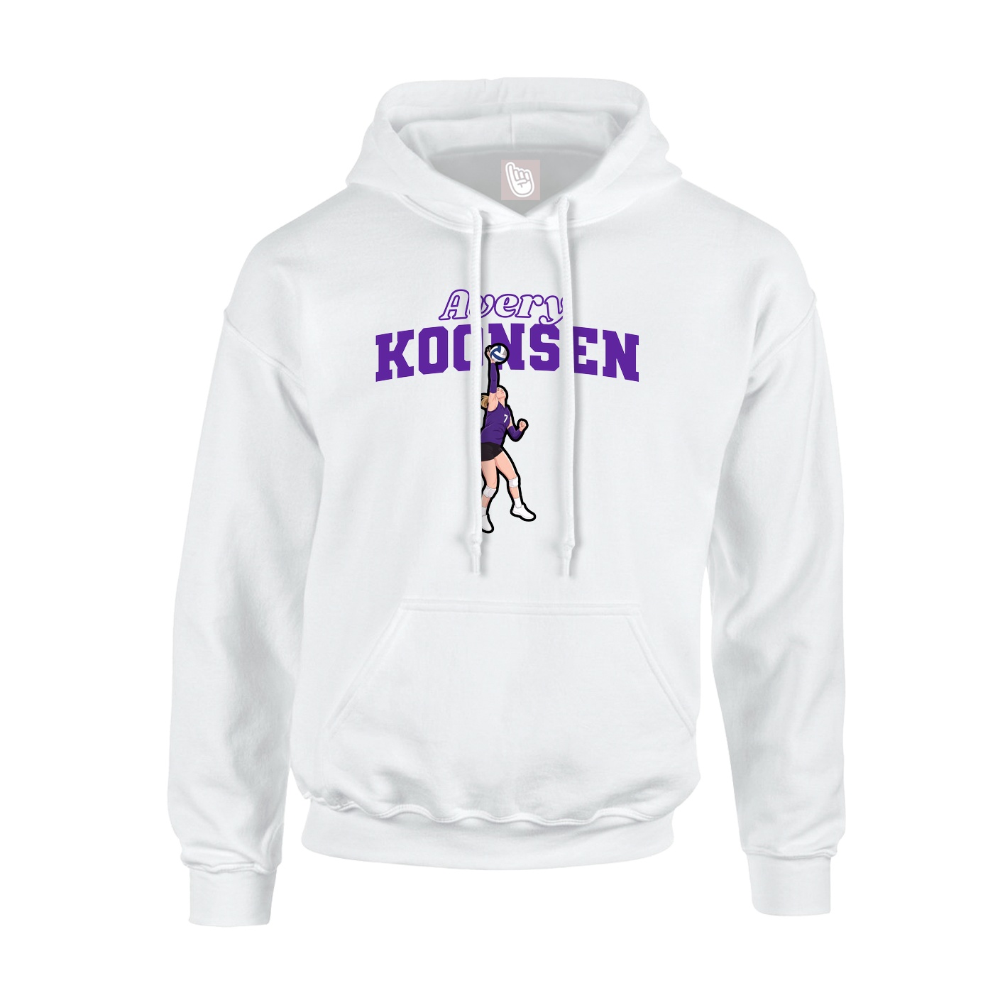 Youth Hoodie — Name Arch in White