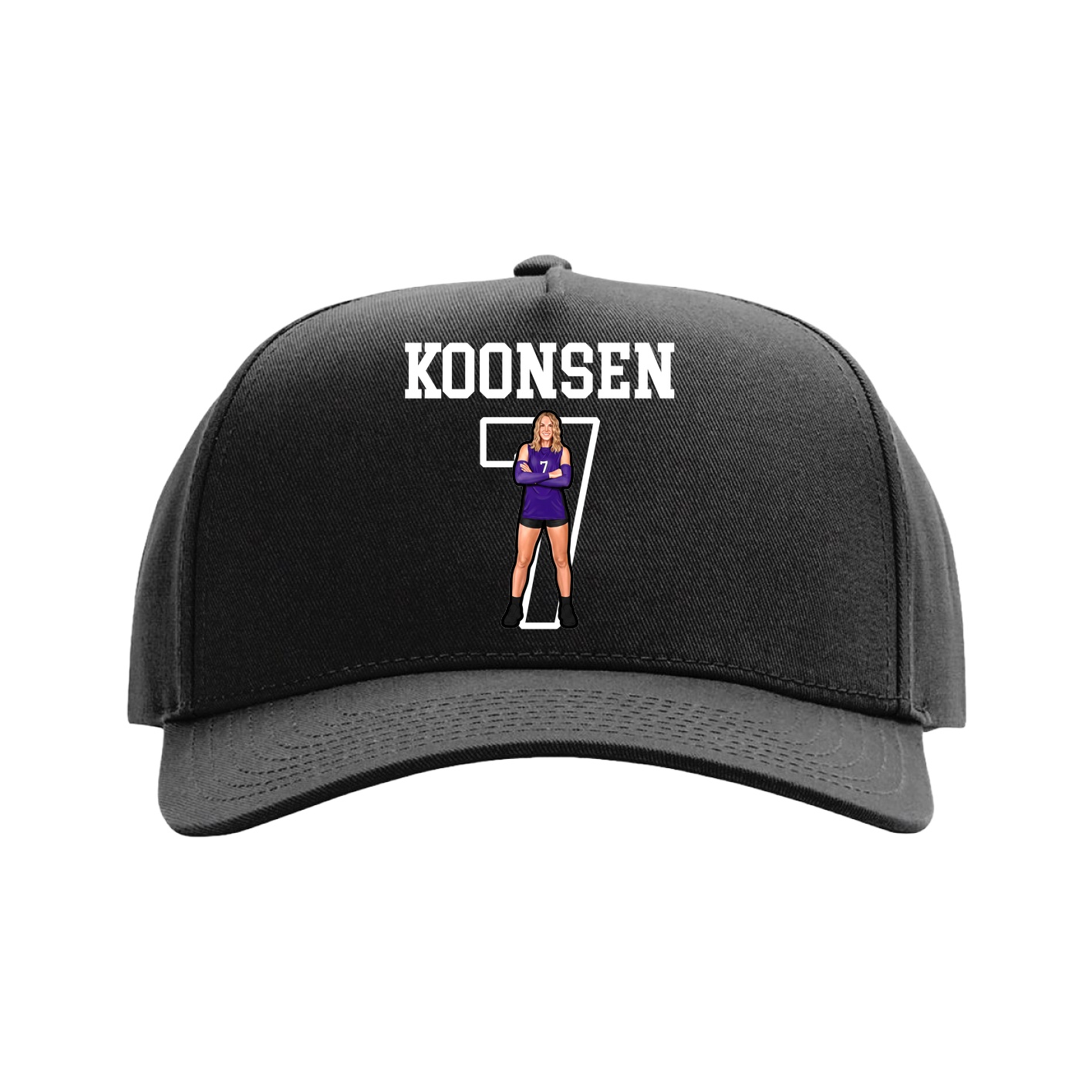 Full Fabric Five-Panel Champ Cap — Shirsey in Black
