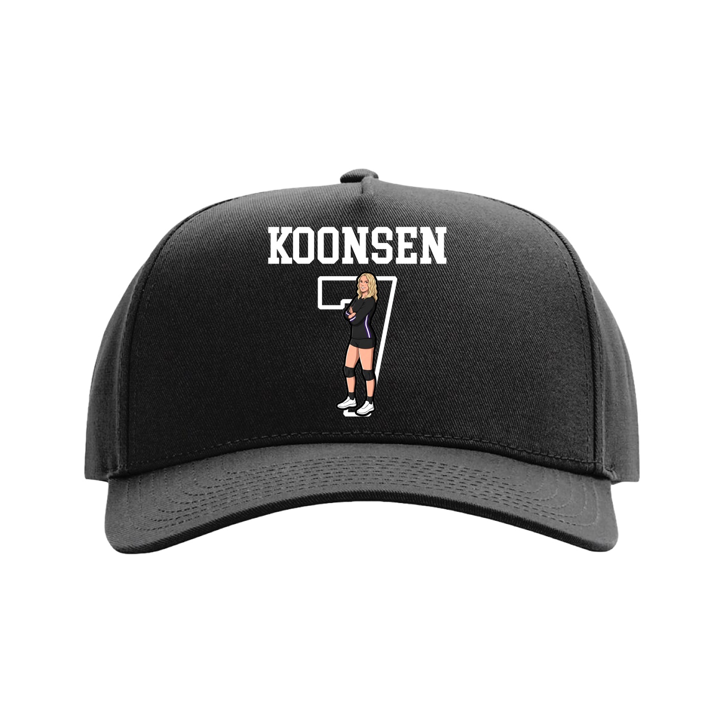 Full Fabric Five-Panel Champ Cap — Shirsey in Black
