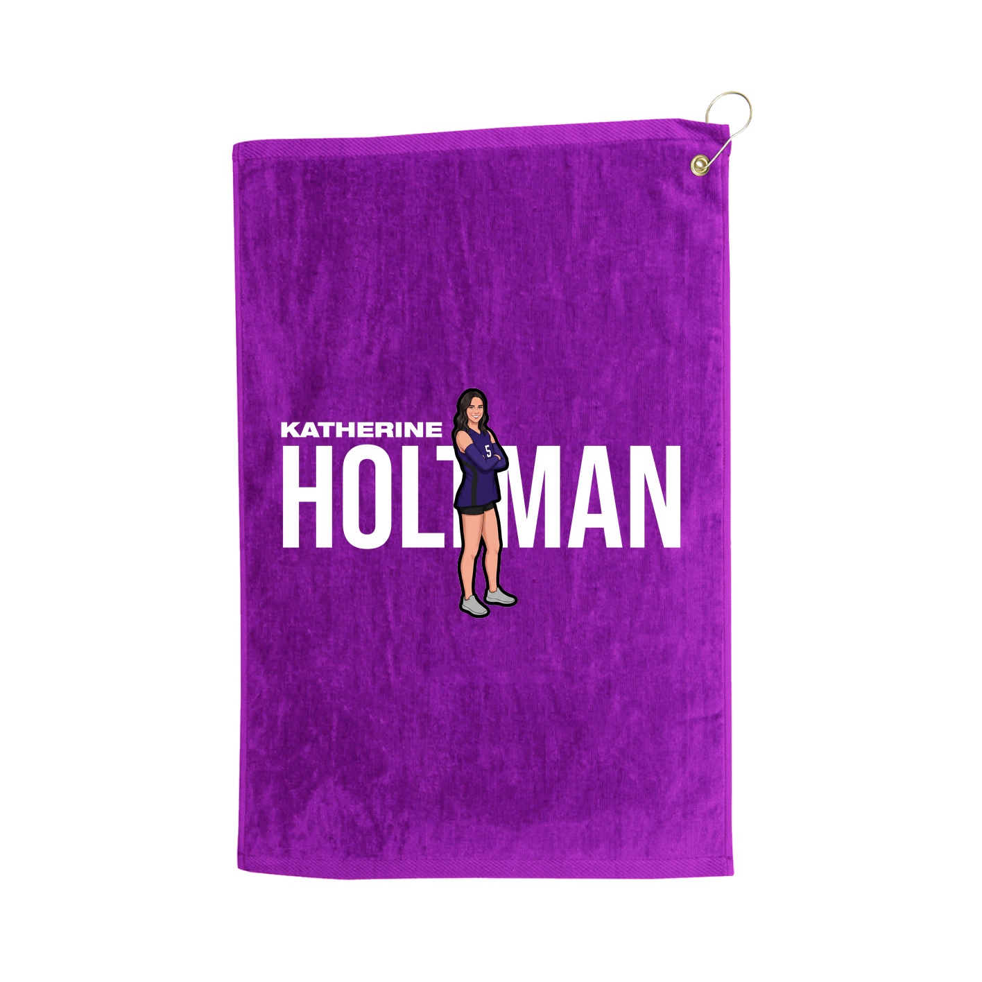 Golf Towel — Player Name in Purple