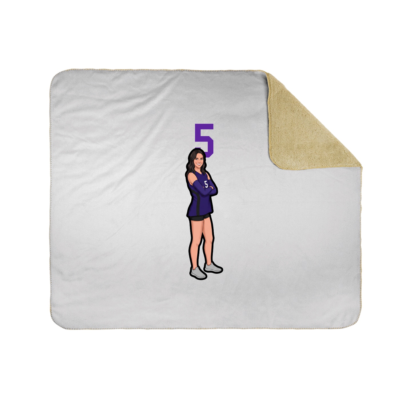 Throw Blanket — Number Top in White