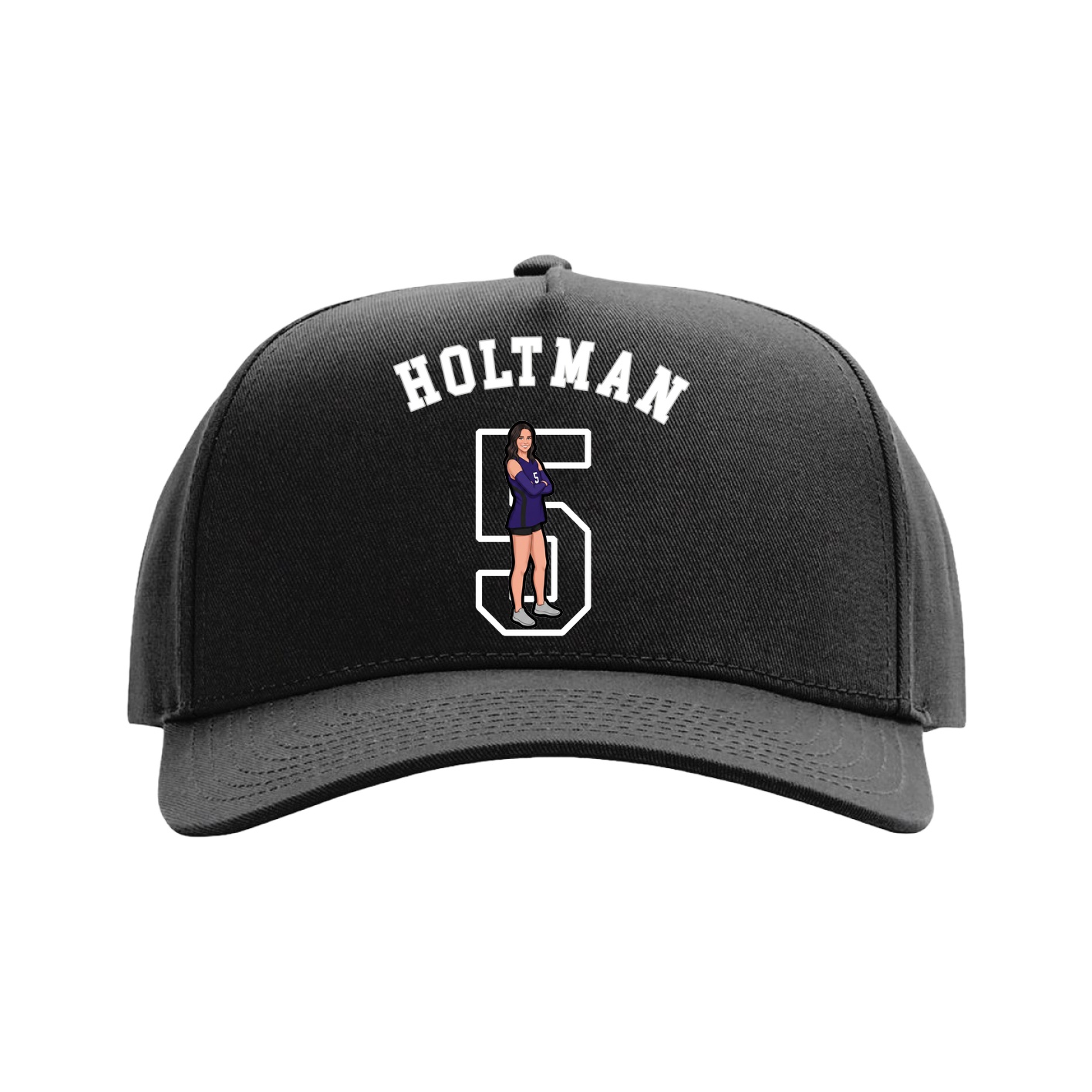 Full Fabric Five-Panel Champ Cap — Shirsey Arch in Black