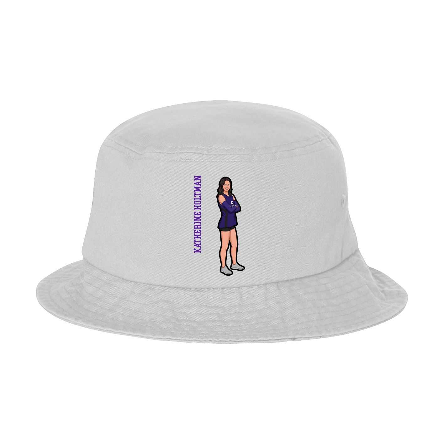 Bucket Cap — Name Vertical in White