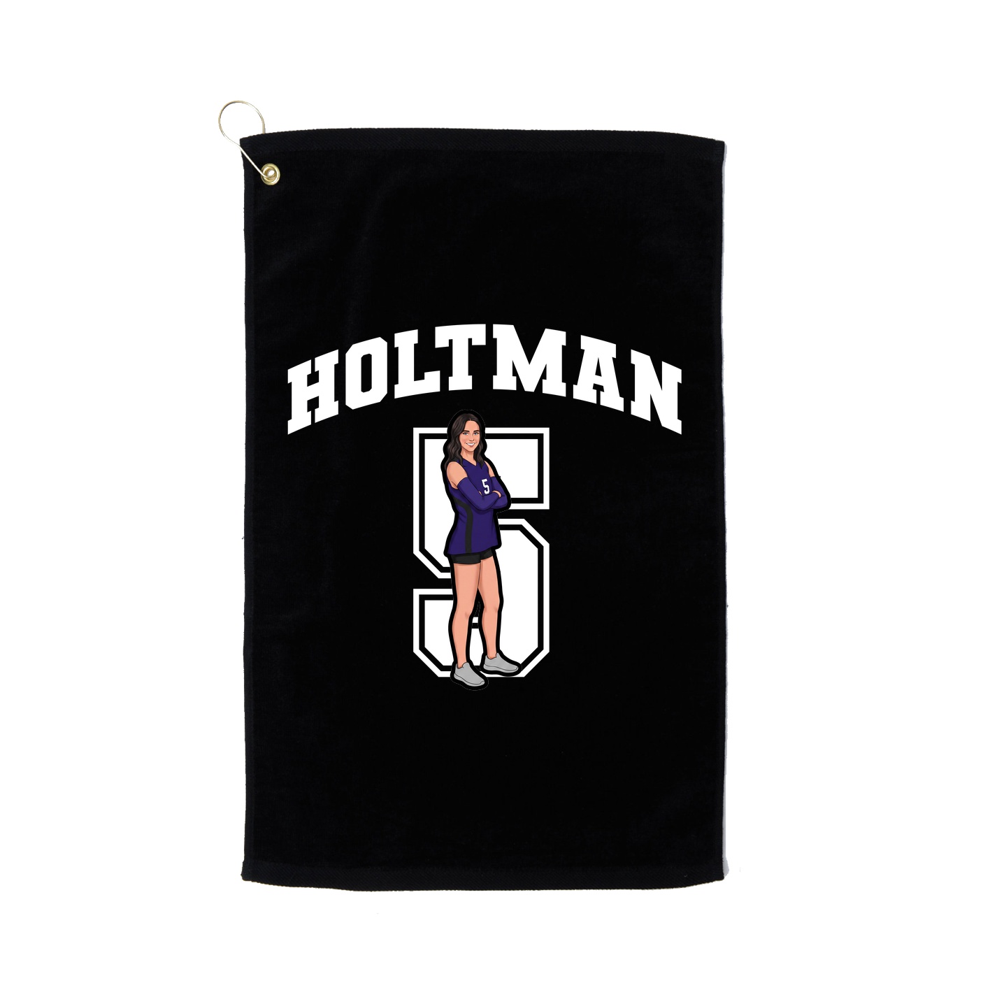 Golf Towel — Number in Black