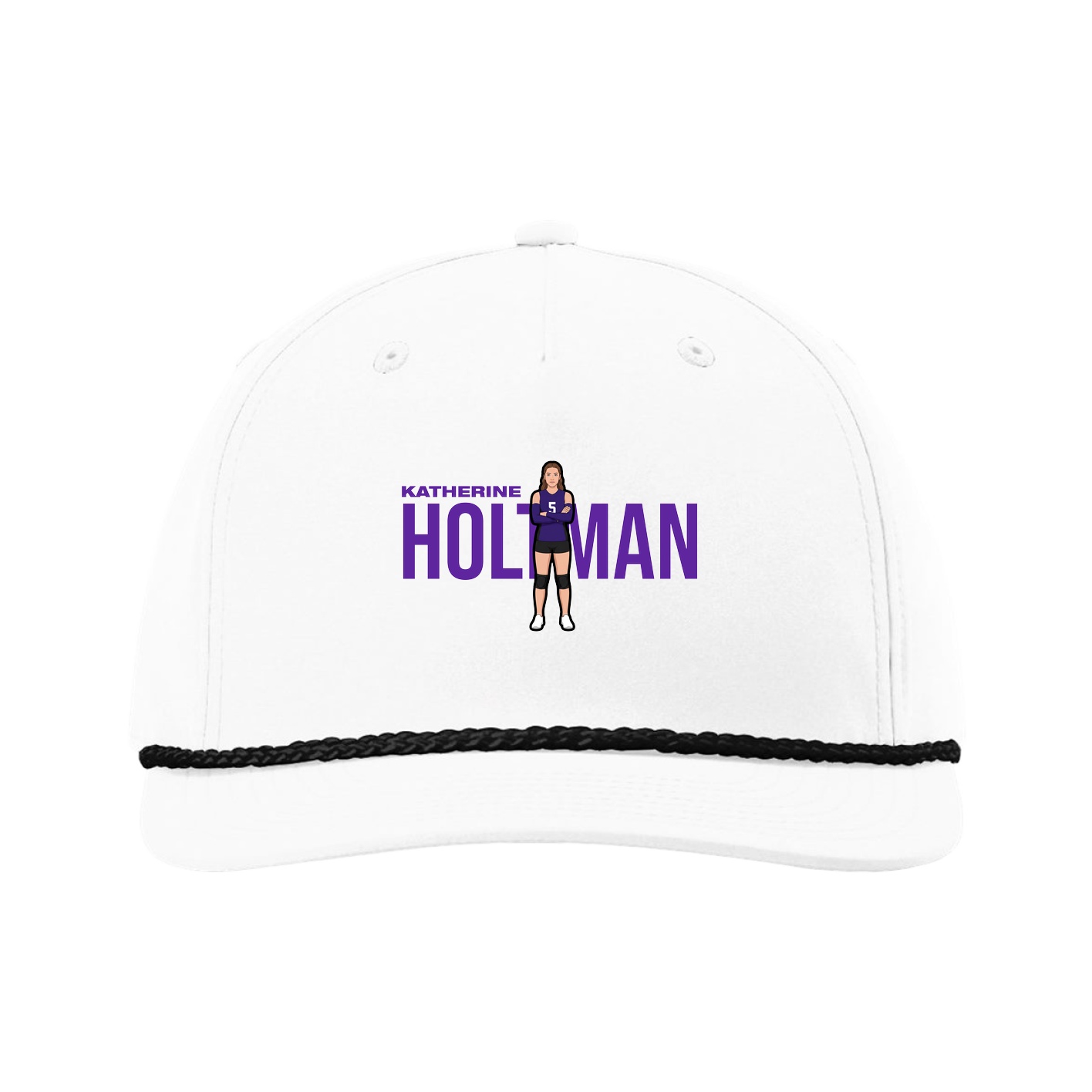 Five-Panel Classic Rope Cap — Player Name in White