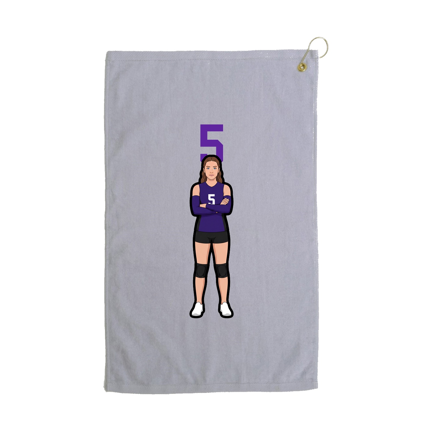 Golf Towel — Number Top in Grey