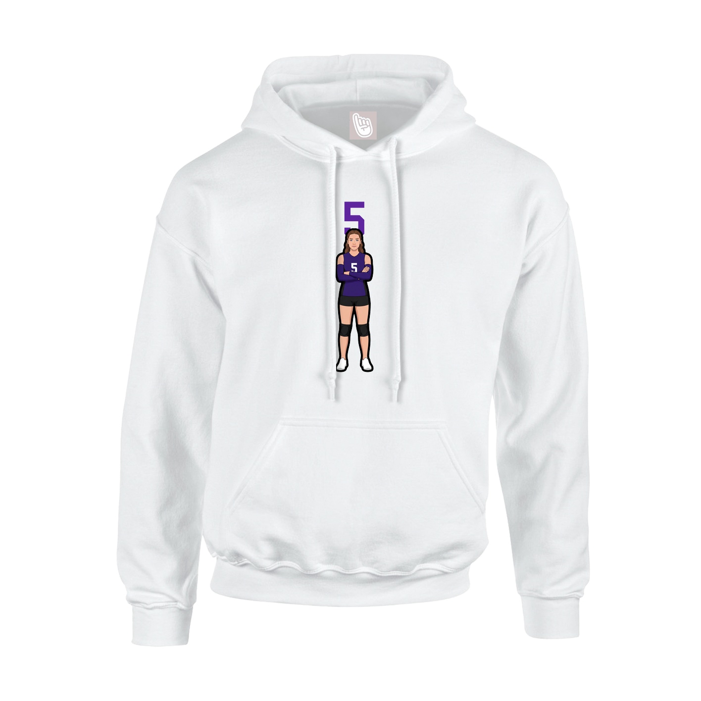 Hoodie — Number Top in White