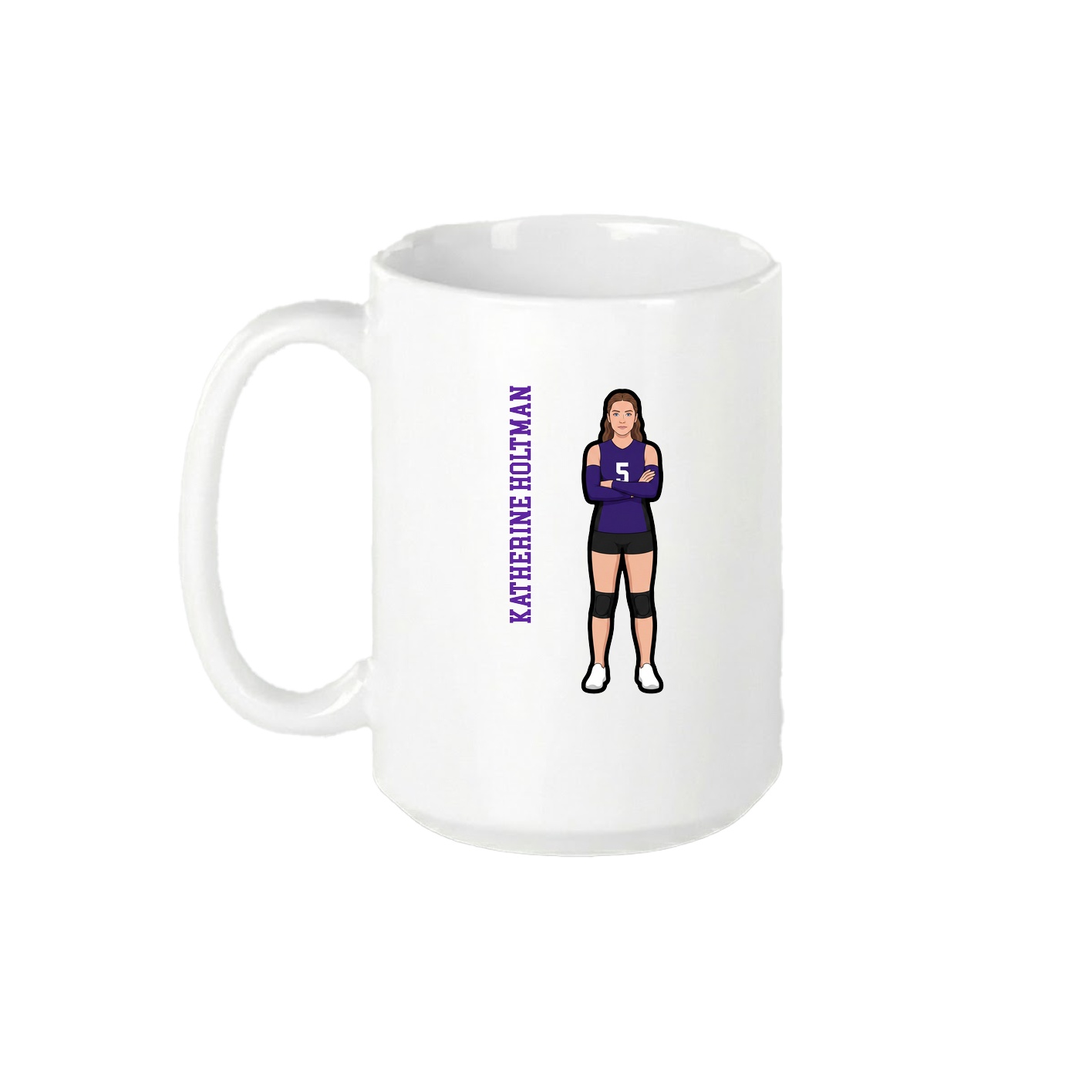 15oz Coffee Mug — Name Vertical in White