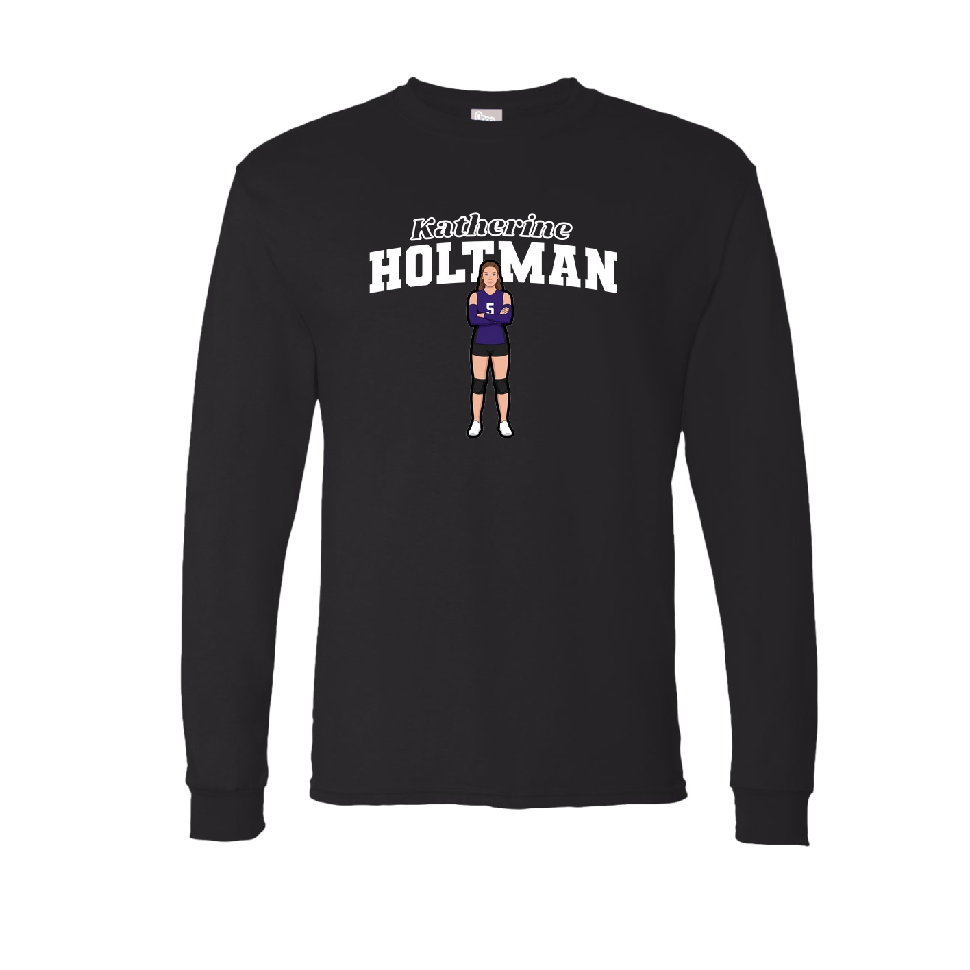 Long Sleeve Tee — Name Arch in Black