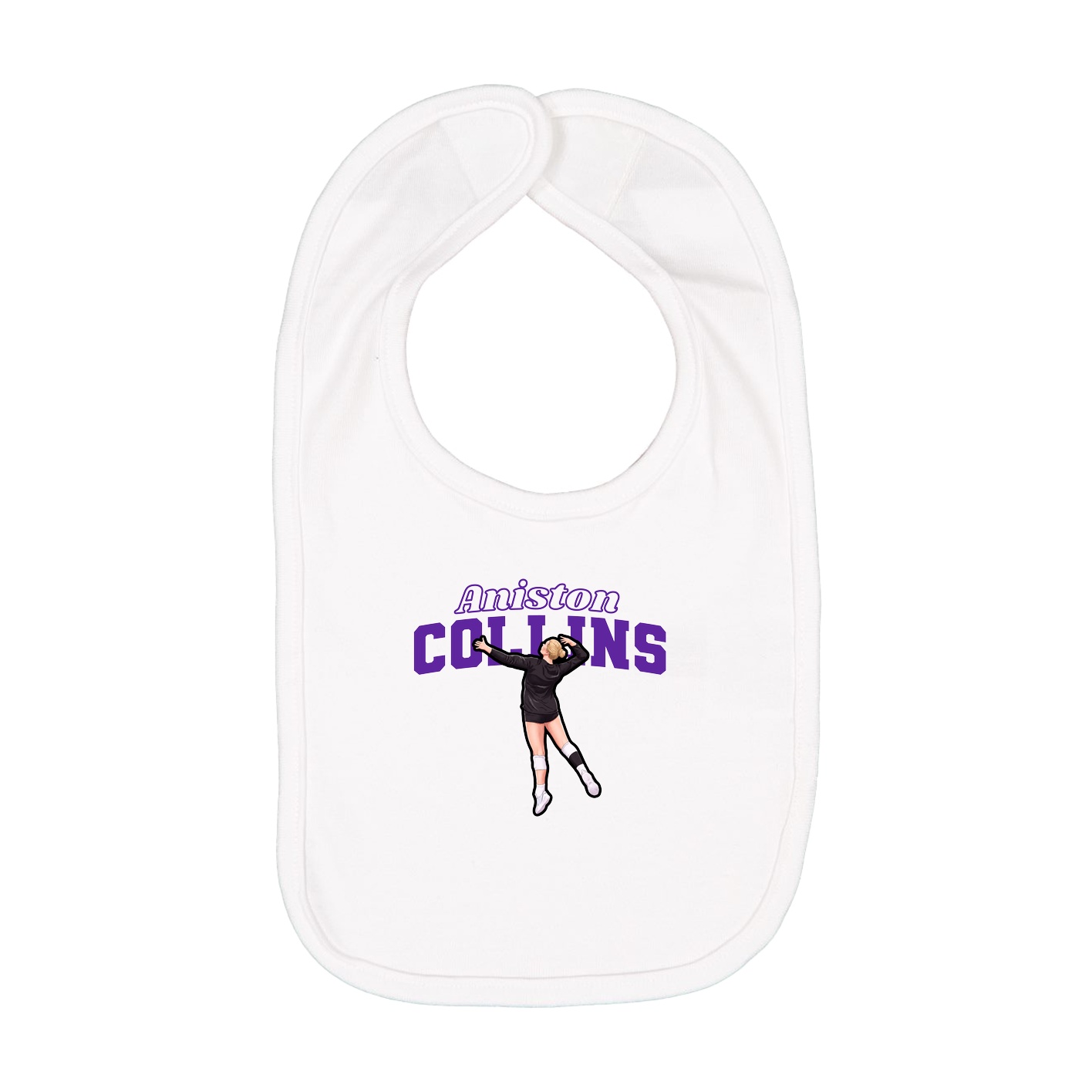 Infant Bib — Name Arch in White