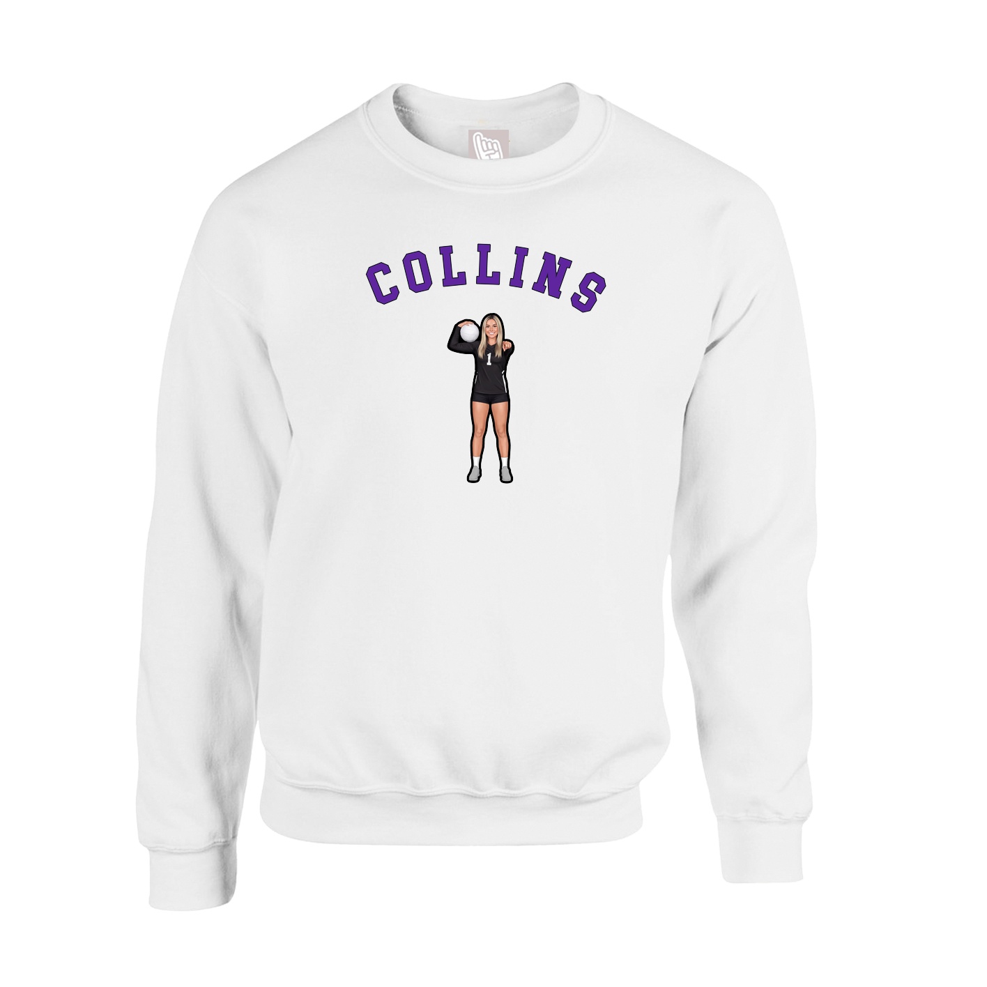 Fleece Crew — Shirsey Arch in White