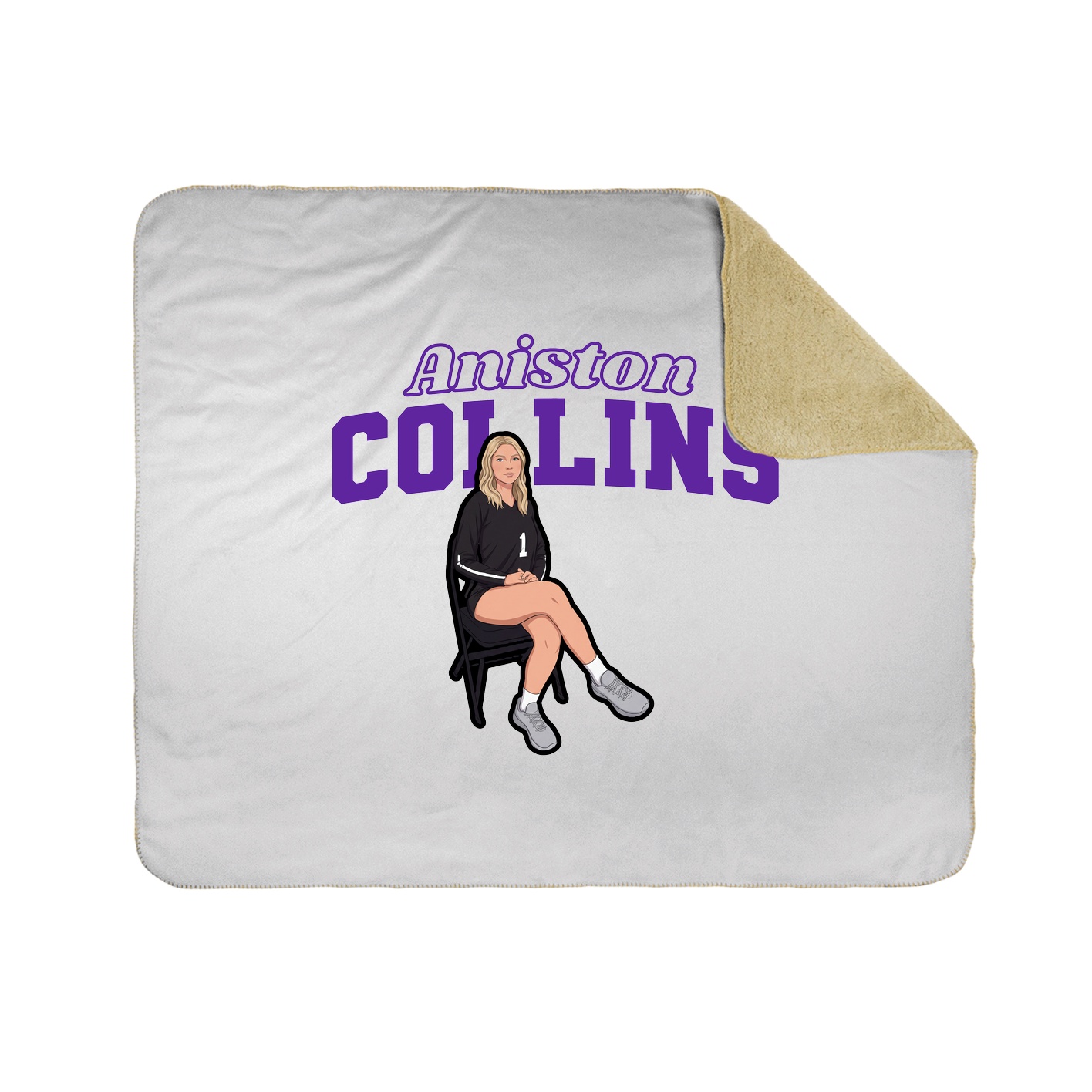 Throw Blanket — Name Arch in White