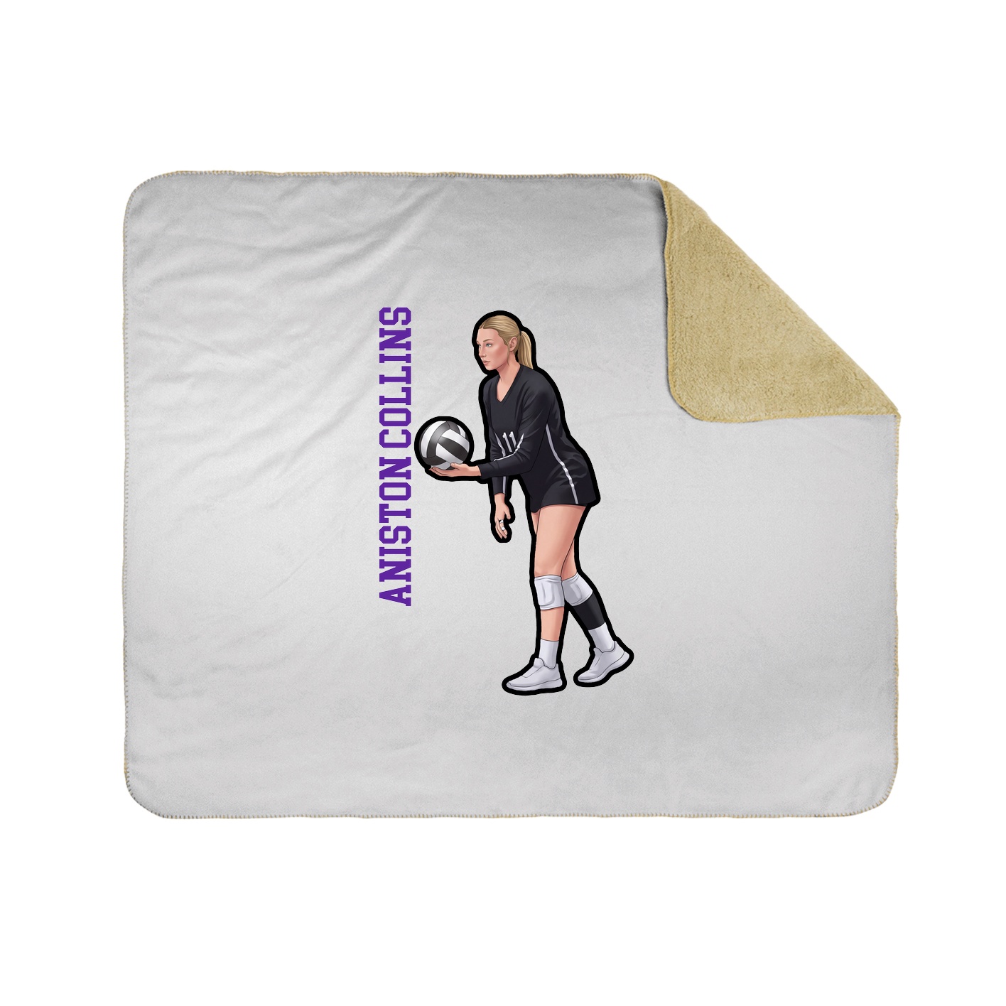 Throw Blanket — Name Vertical in White