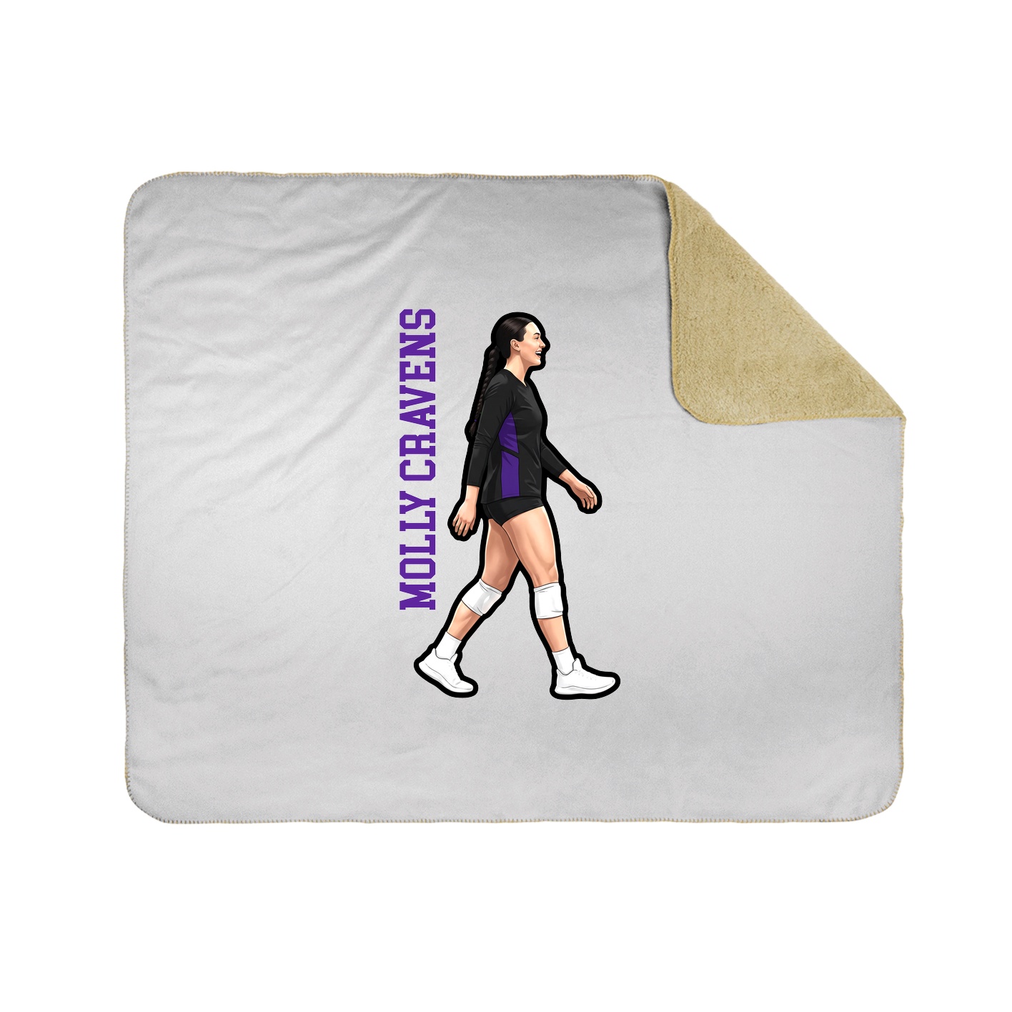 Throw Blanket — Name Vertical in White