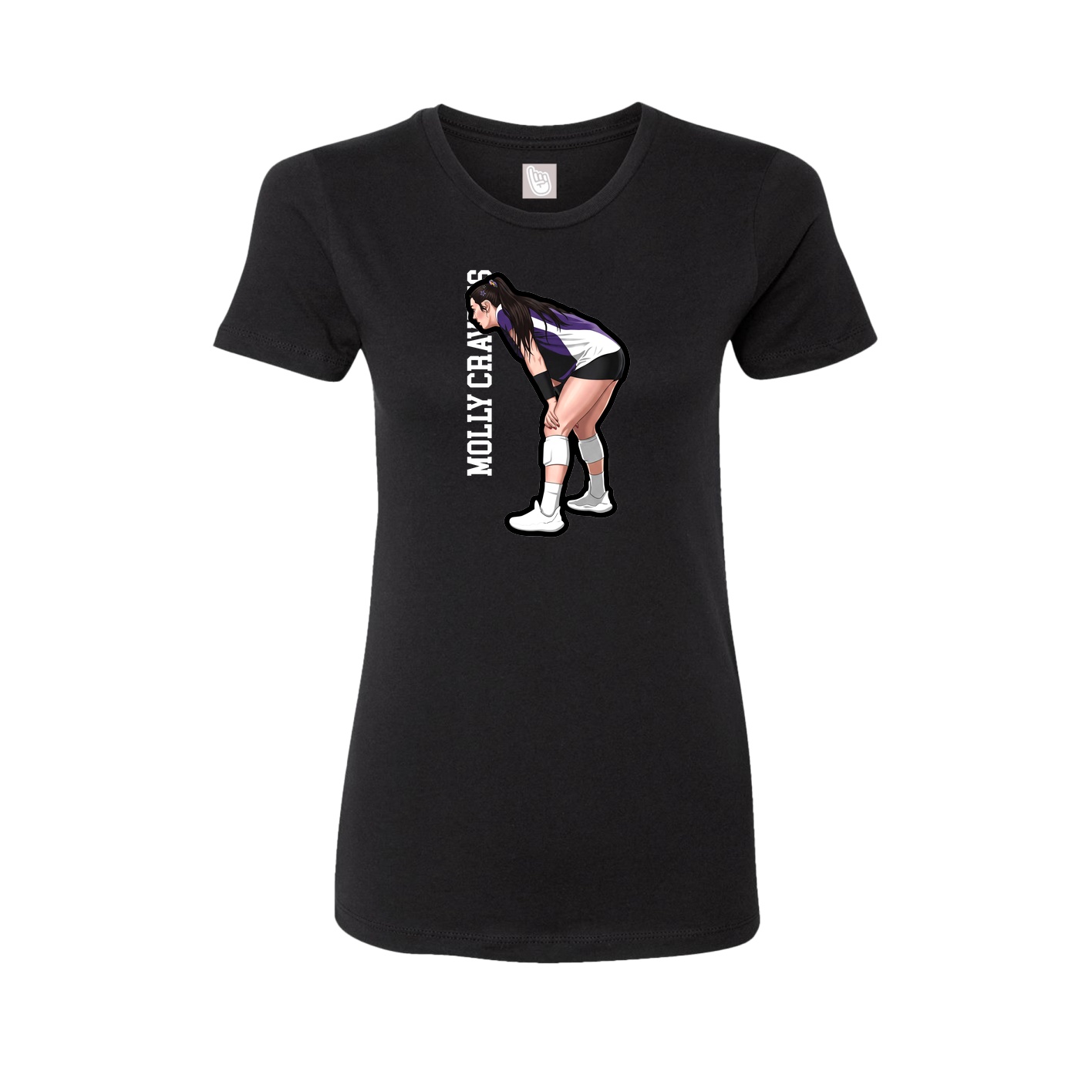 Fitted Women's Tee — Name Vertical in Black