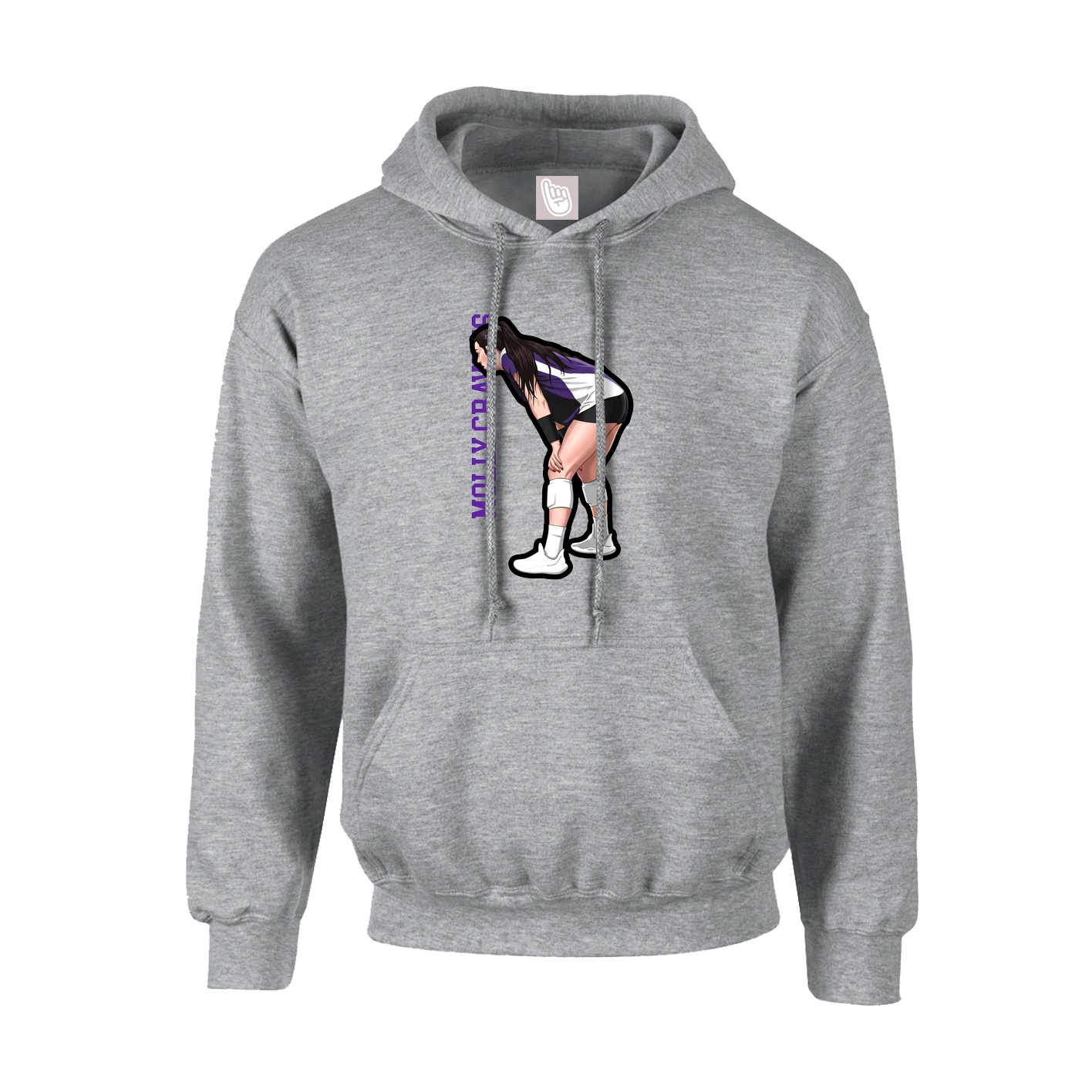Hoodie — Name Vertical in Grey