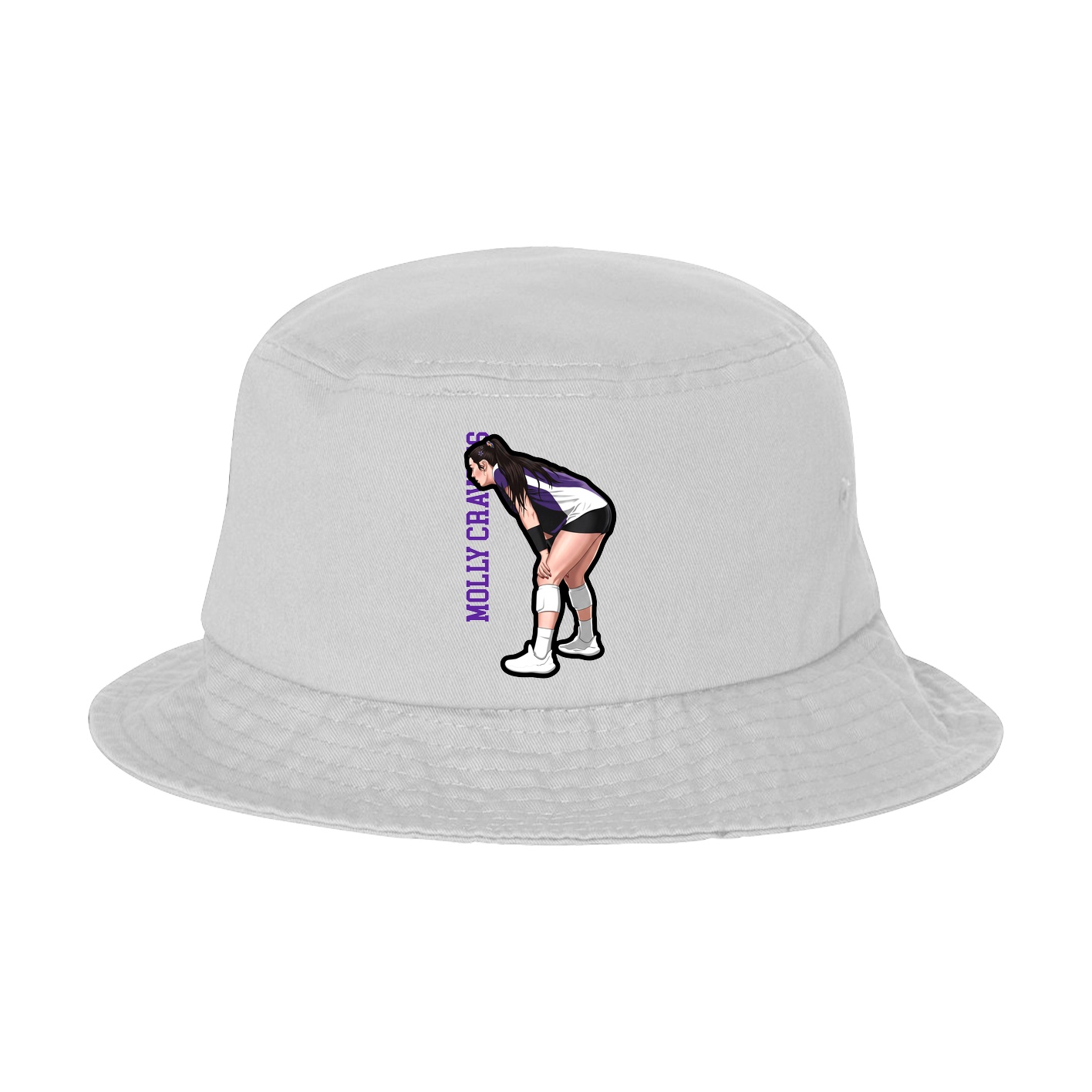 Bucket Cap — Name Vertical in White