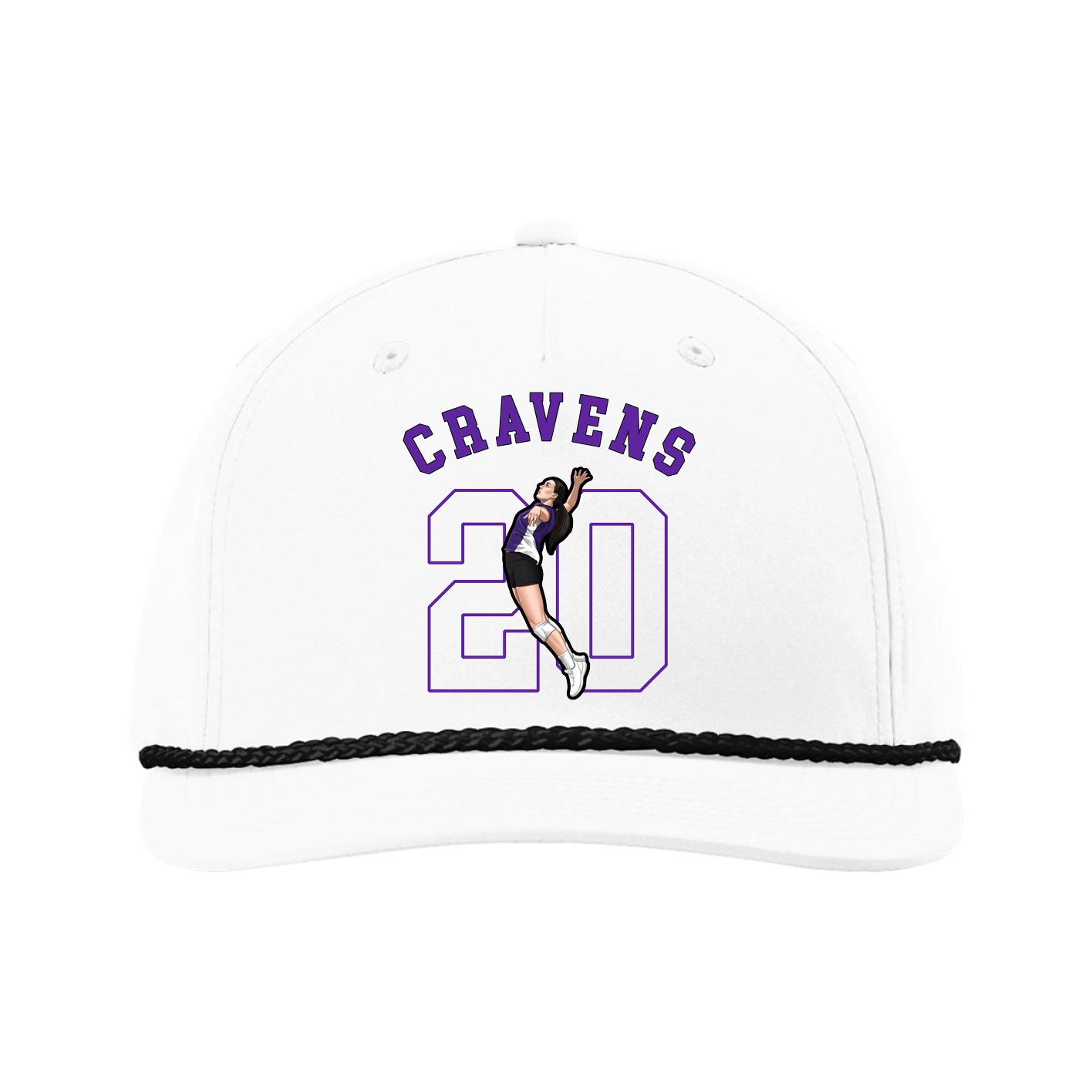 Five-Panel Classic Rope Cap — Shirsey Arch in White