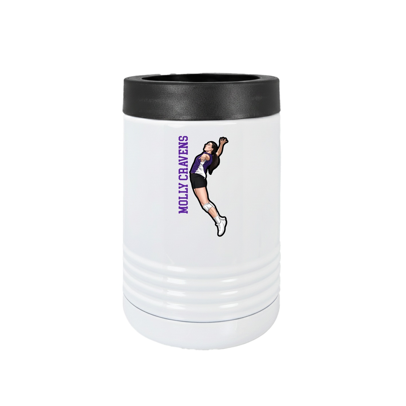 Beverage Holder — Name Vertical in White