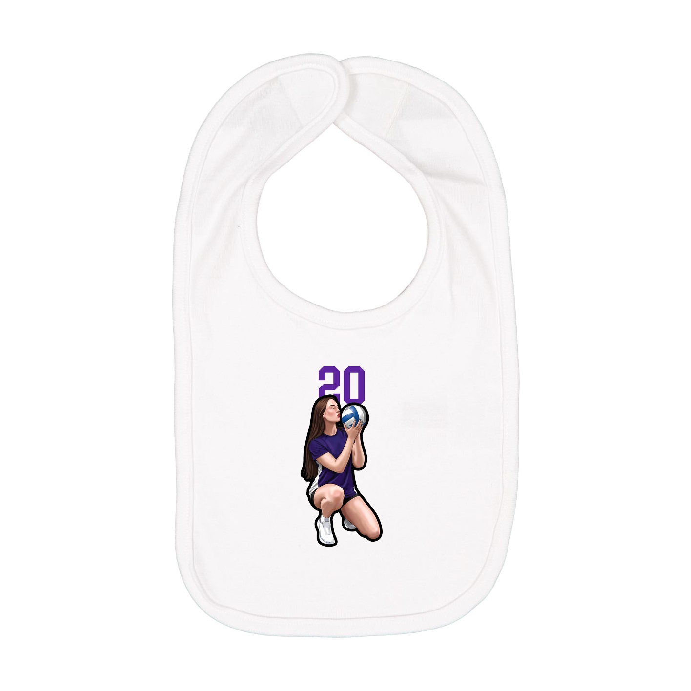 Infant Bib — Number Top in White