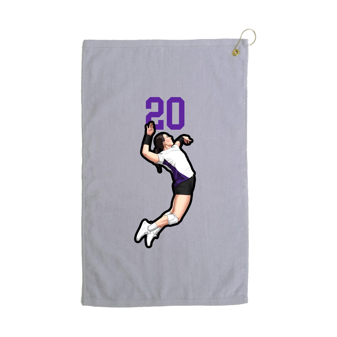 Golf Towel — Number Top in Grey