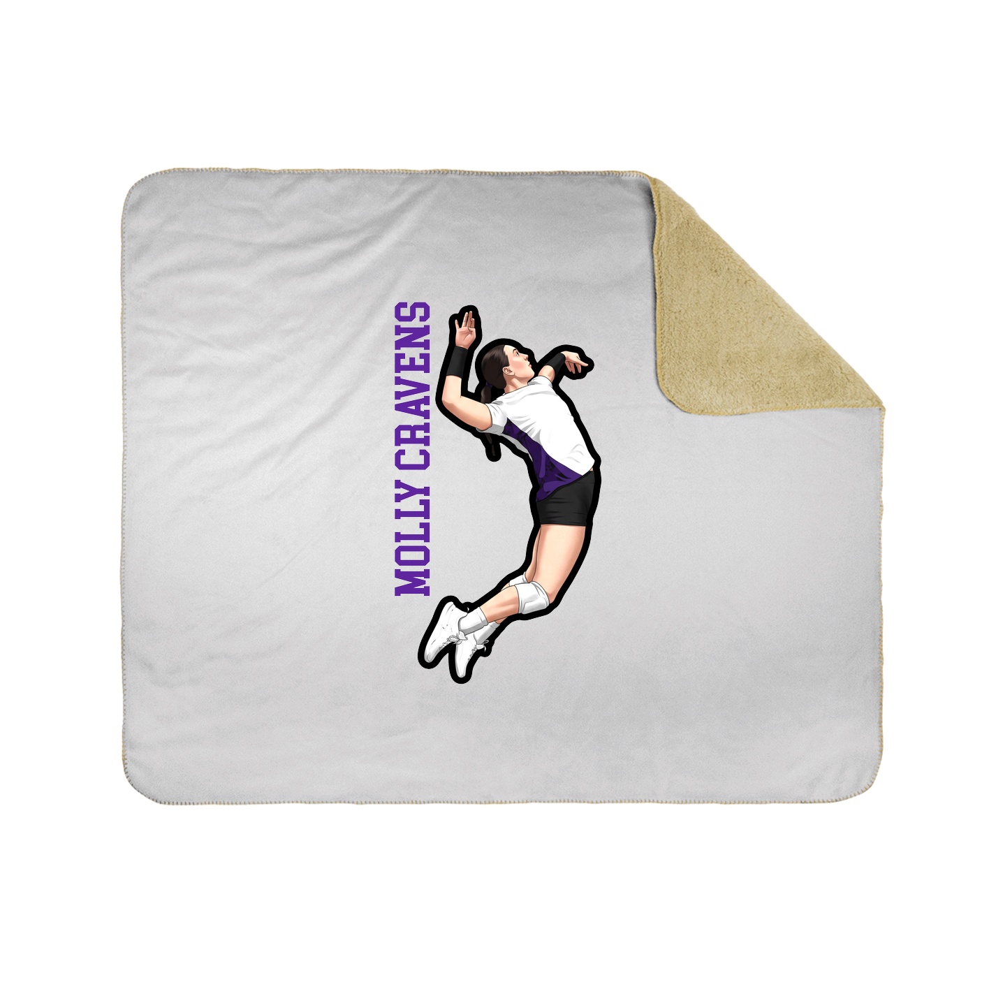 Throw Blanket — Name Vertical in White